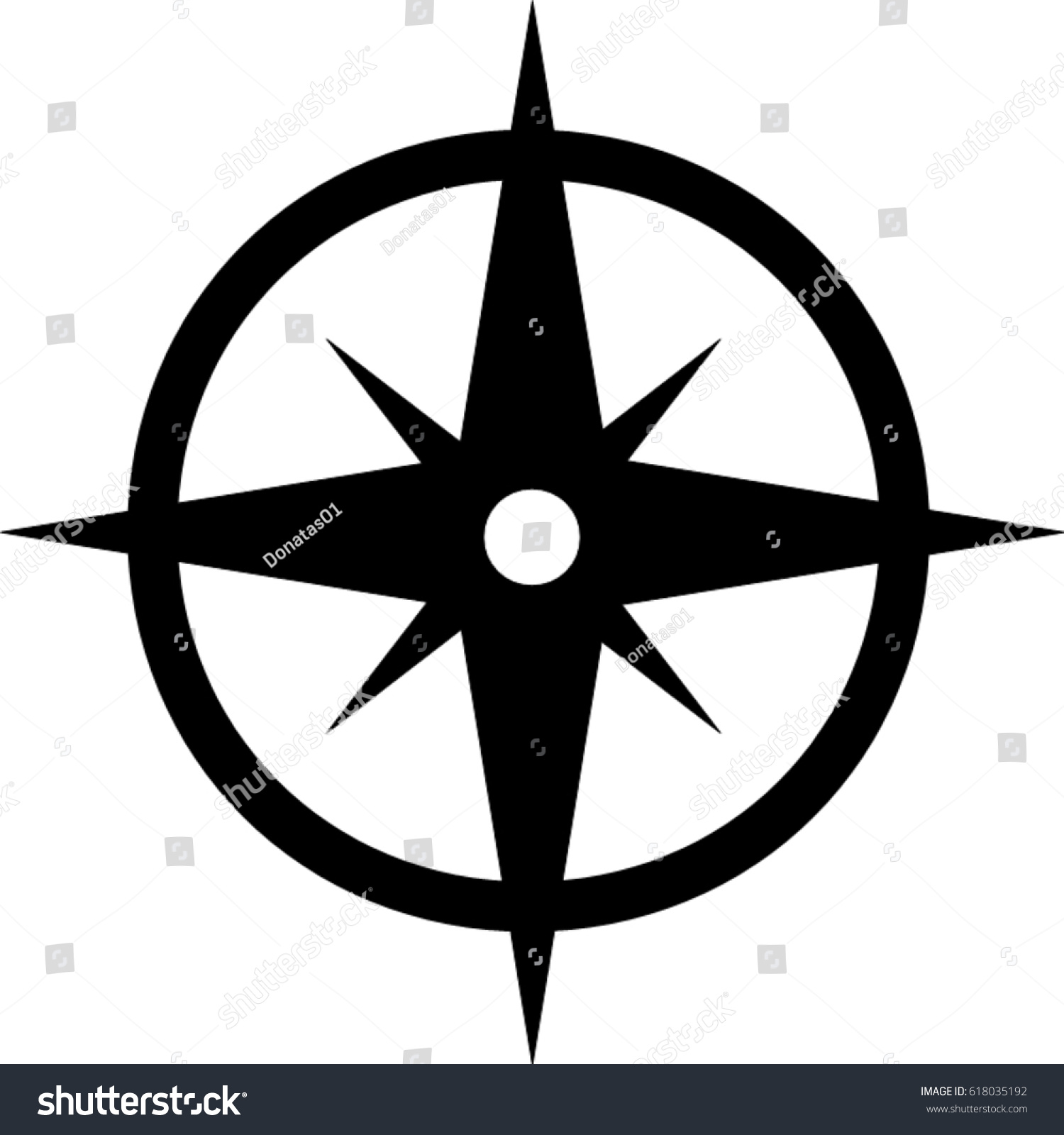 Compass Wind Rose Windrose Icon Royalty Free Stock Vector 618035192