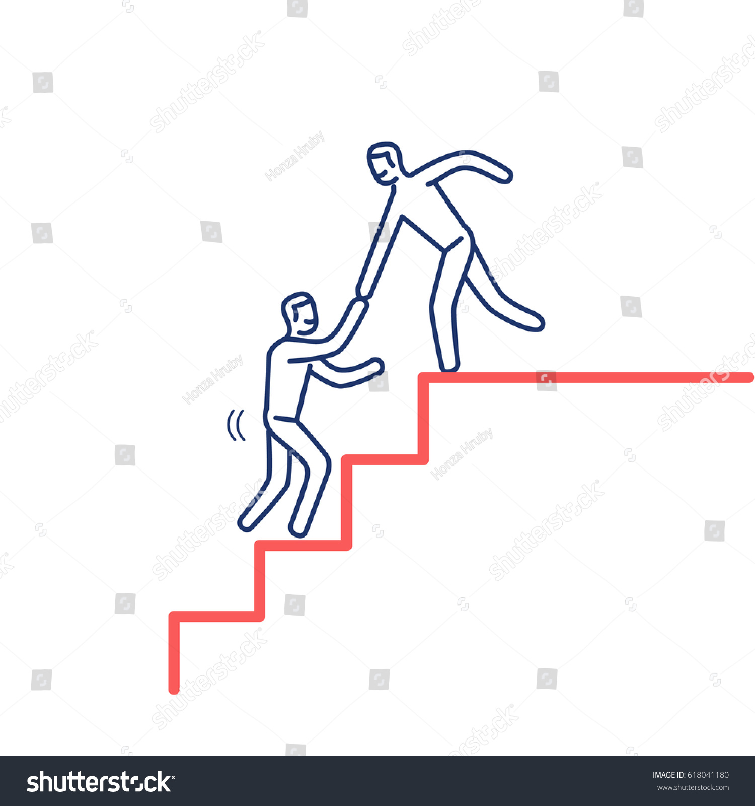 Helping hand. Vector illustration of businessman - Royalty Free Stock ...