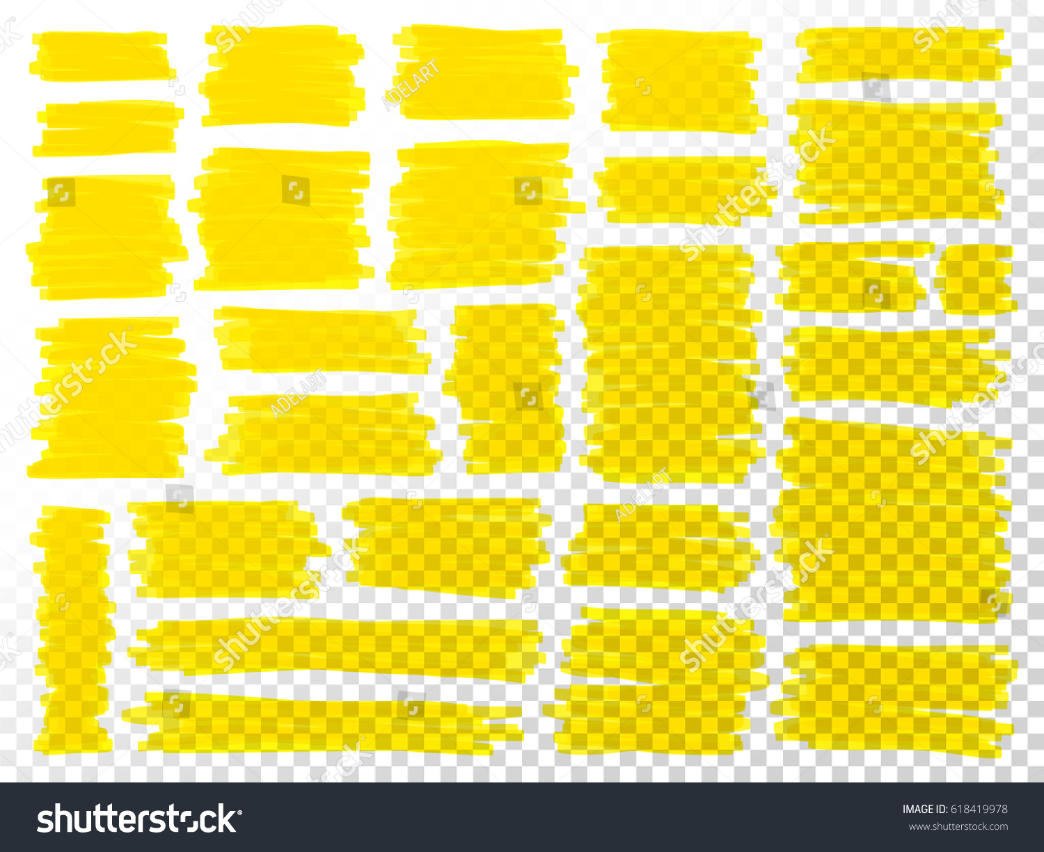 Marker scribbles vector. Big set or simple marks Royalty Free Stock