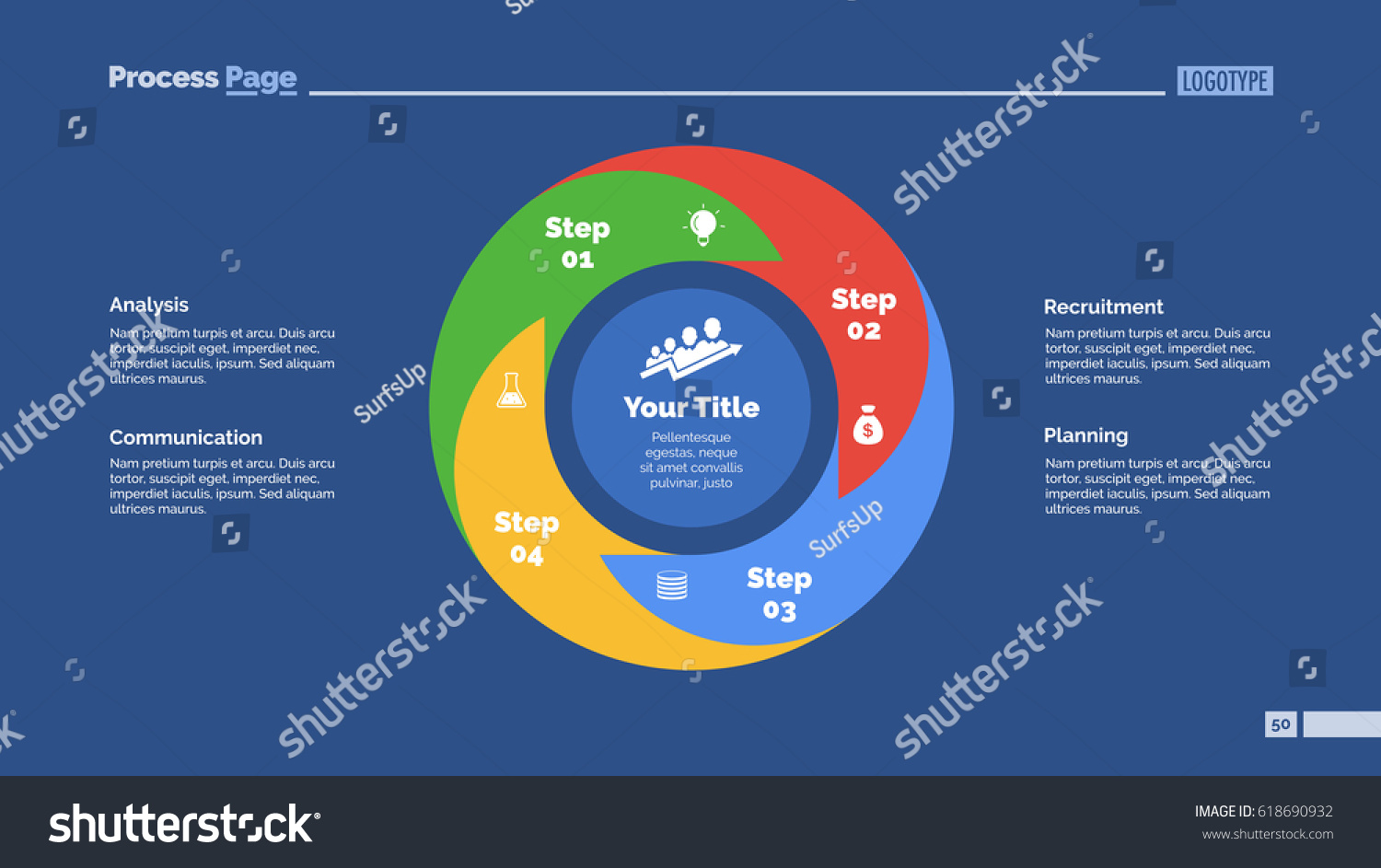 Four Steps Cycle Slide Template - Royalty Free Stock Vector 618690932 ...