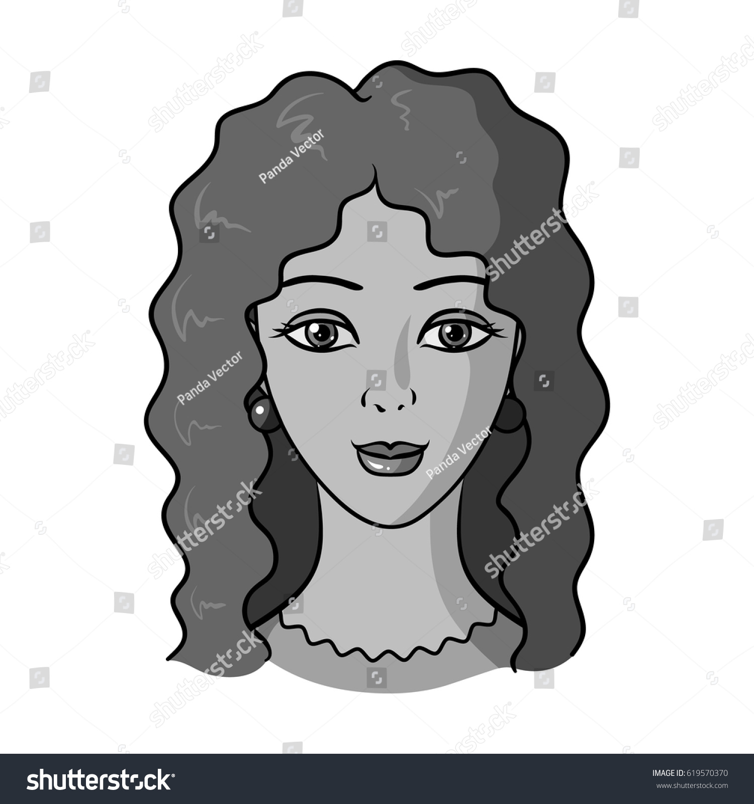 Avatar Of A Woman With Curly Hairavatar And Royalty Free Stock