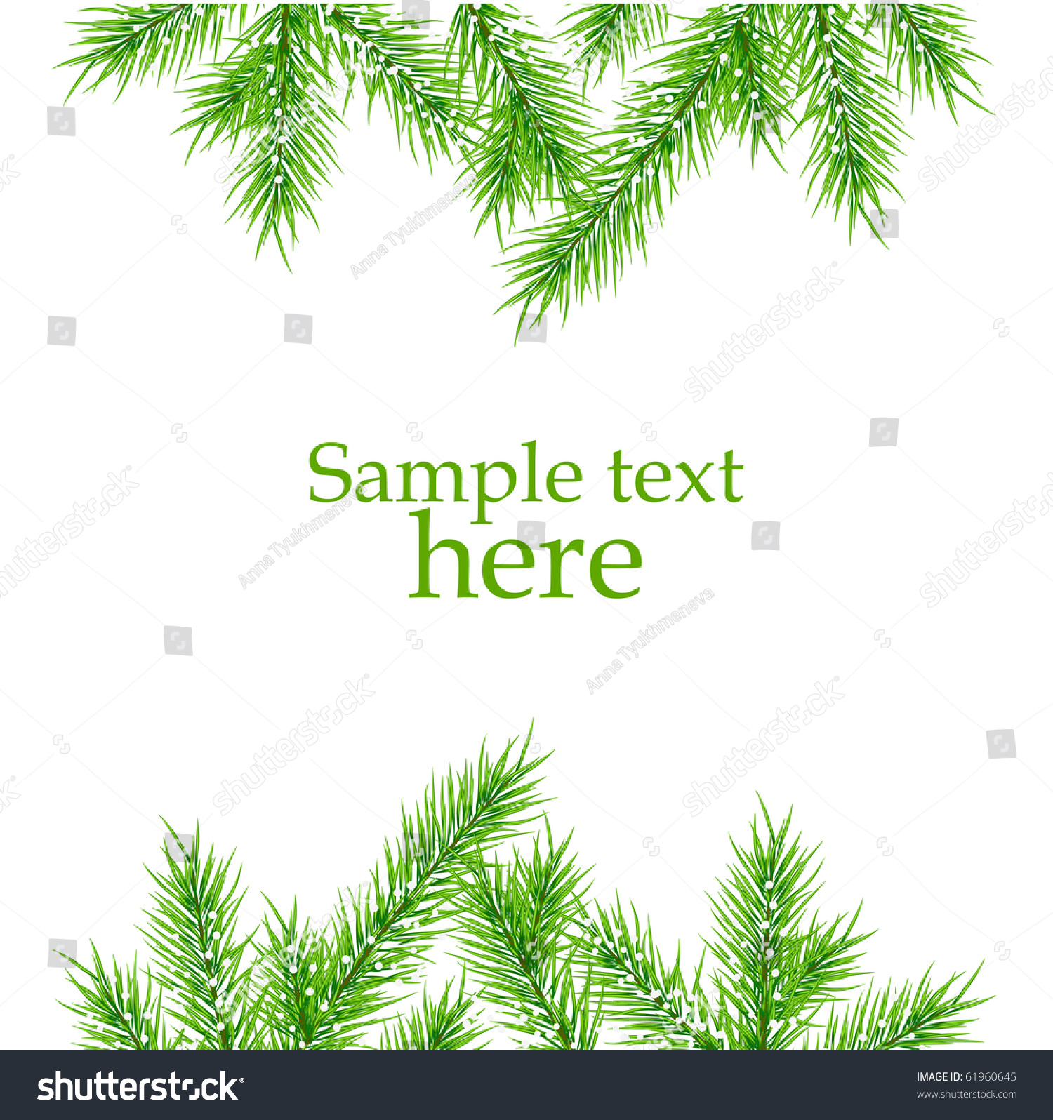 xmas tree branches vector background #61960645