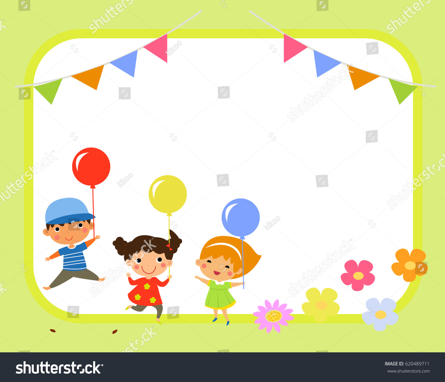 Happy children and frame - Royalty Free Stock Vector 620489711 - Avopix.com