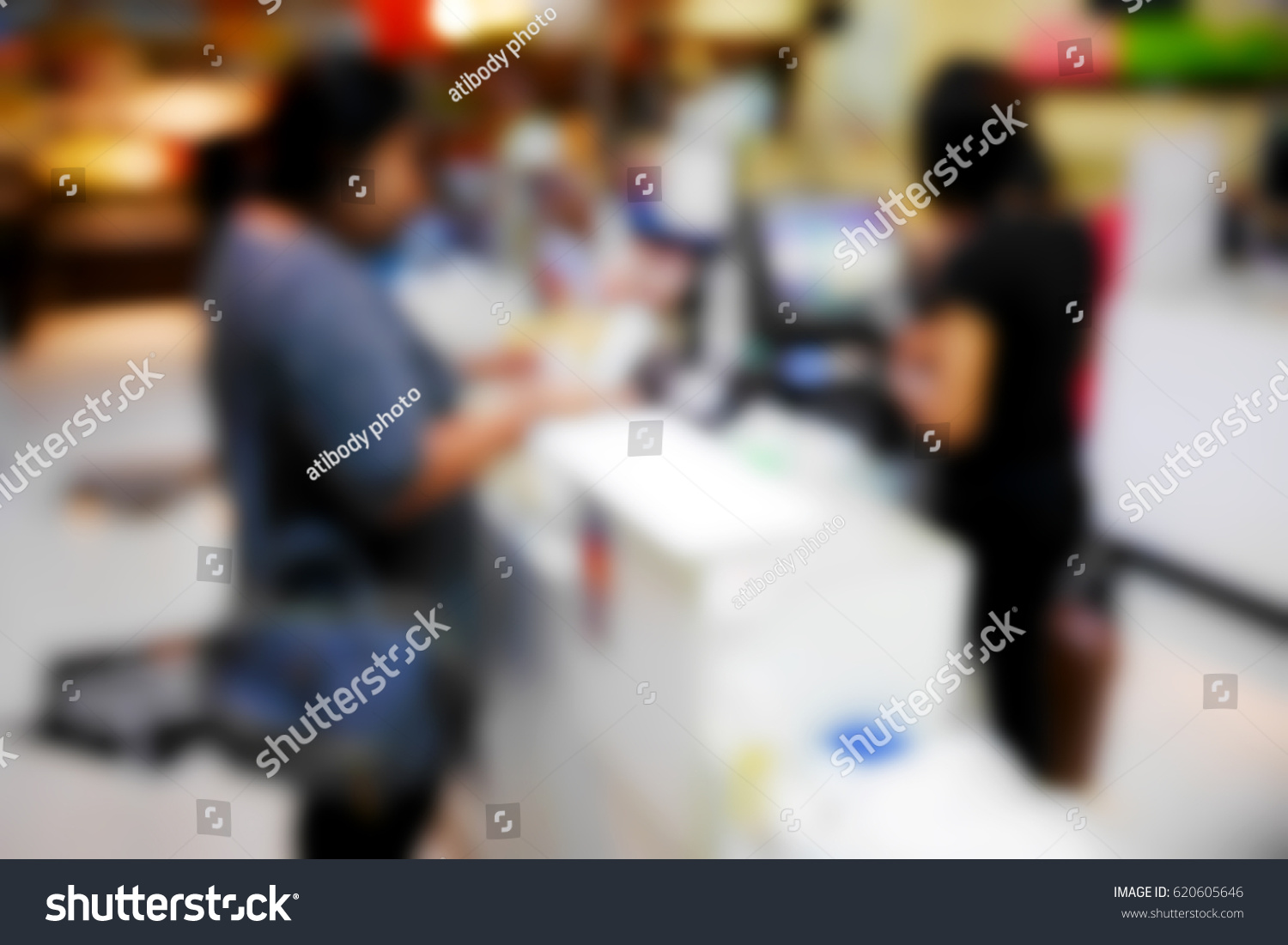 Picture blurred  for background abstract and can be illustration to article of people shopping in shop #620605646