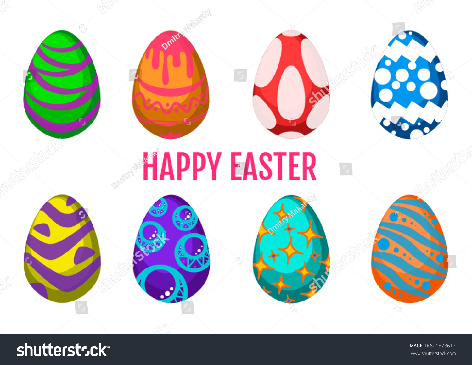 Some different easter eggs vector #621573617