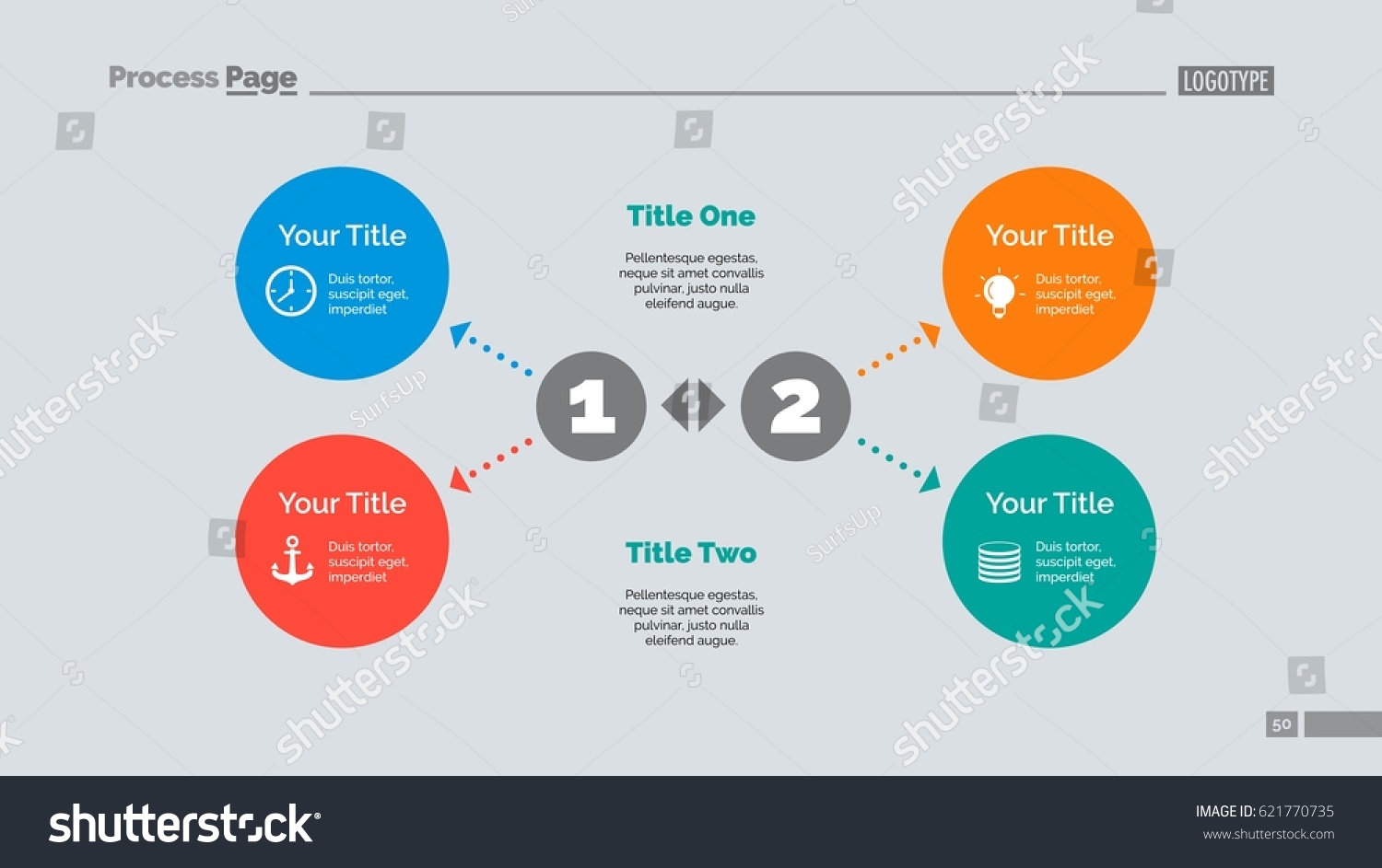 Four Business Ideas Slide Template - Royalty Free Stock Vector 