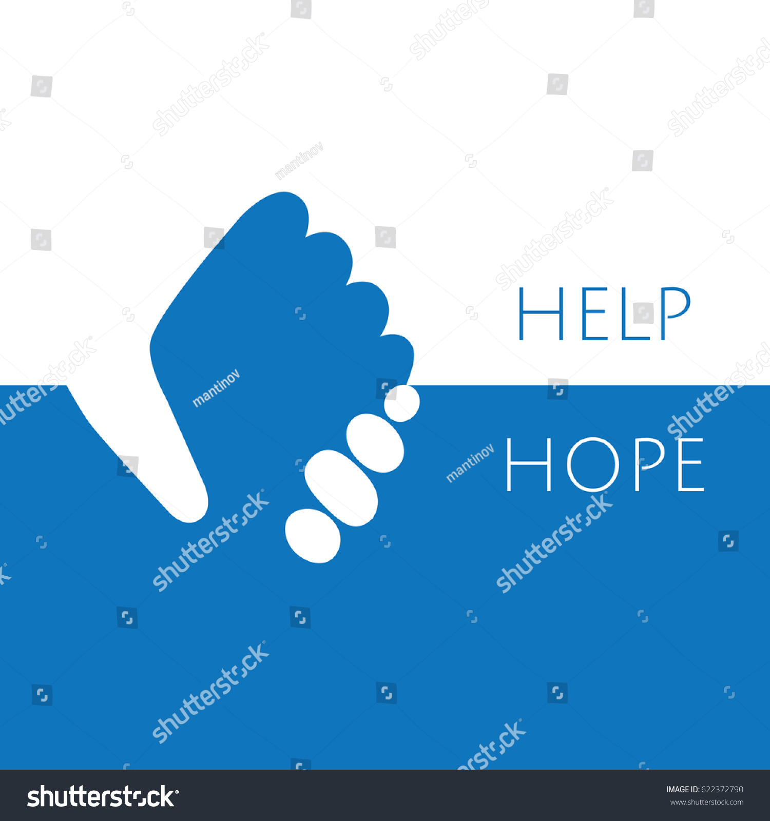 Hand holding hand for help and hope icon logo vector graphic design. #622372790