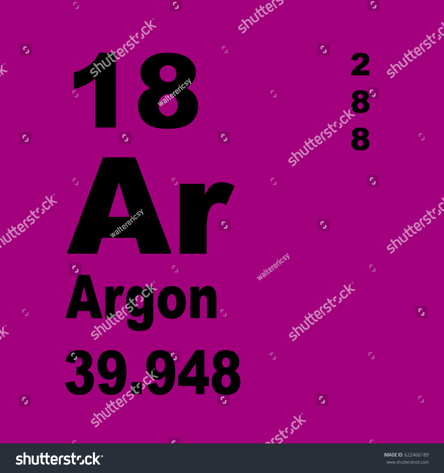 Argon Periodic Table of Elements - Royalty Free Stock Photo 622466189 ...