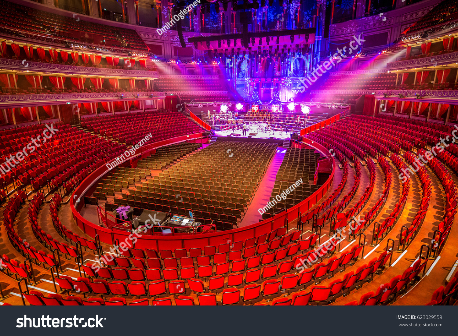 Amphitheater and scene at Royal Albert Hall. London, Great Britain. #623029559