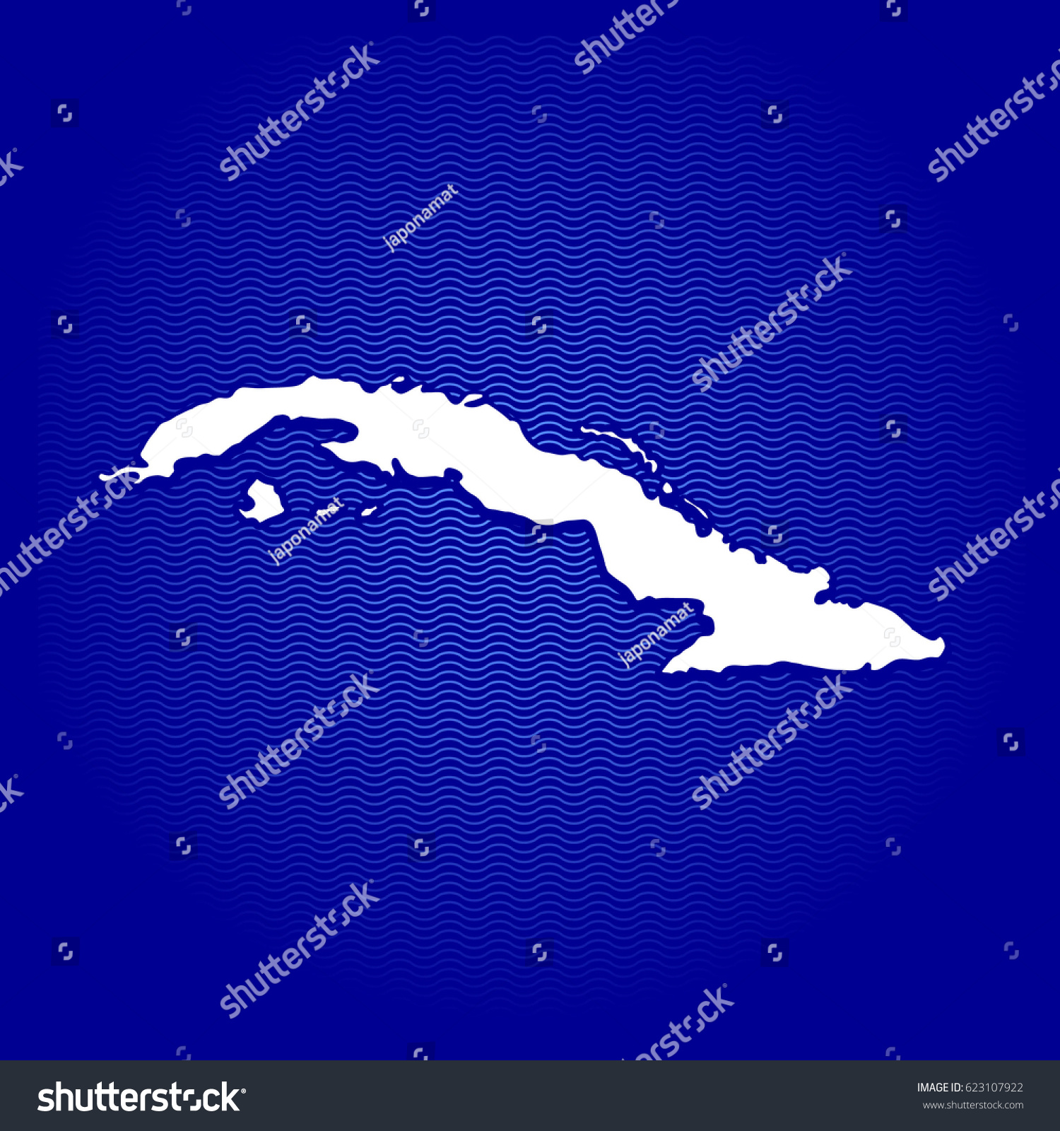 simple outline map of cuba - Royalty Free Stock Vector 623107922 ...