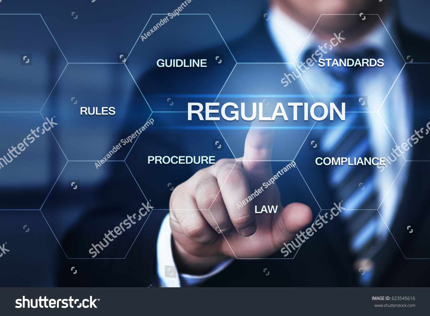 Regulation Compliance Rules Law Standard Business Technology concept #623545616