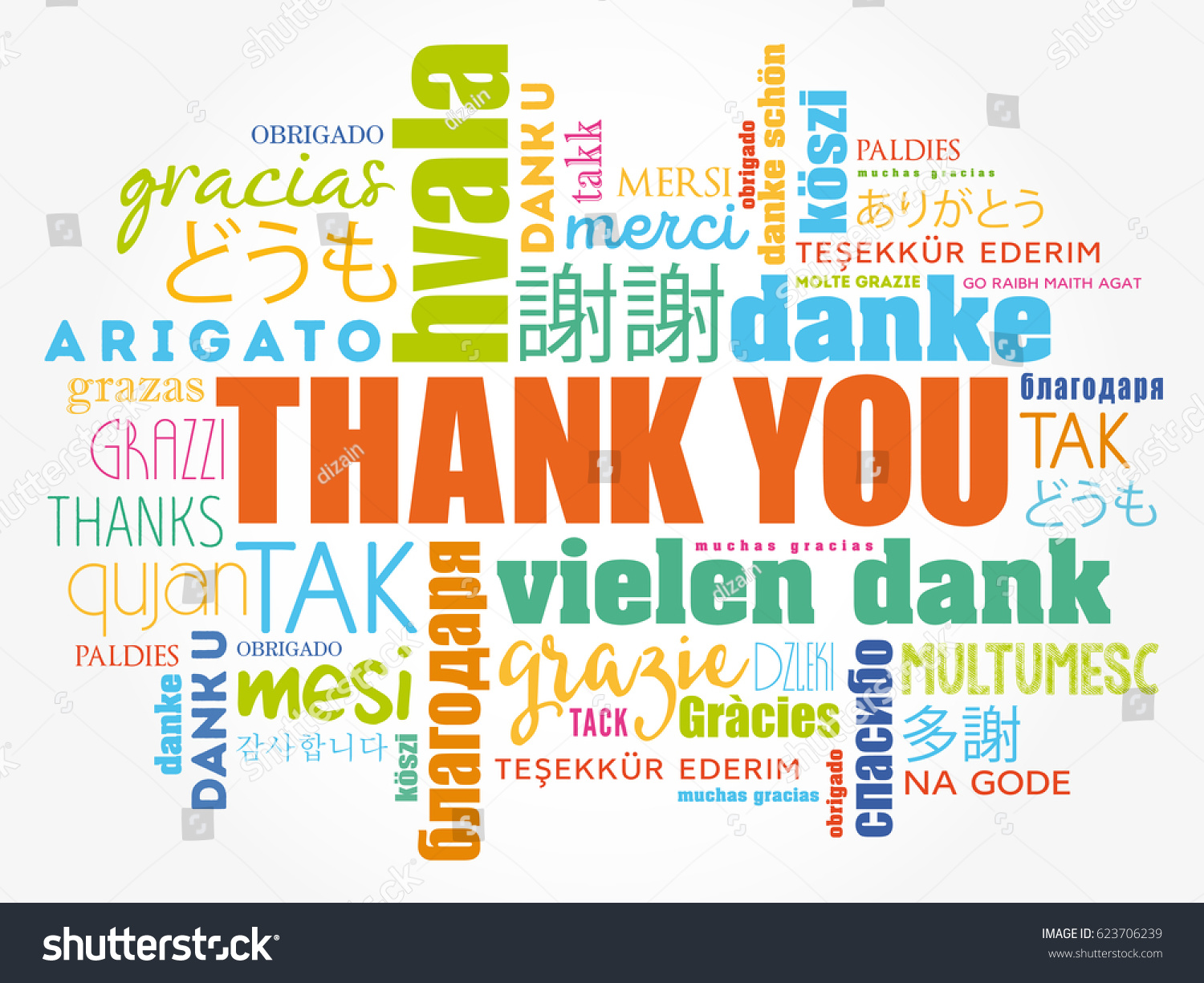 Thank You Word Cloud art background, all - Royalty Free Stock Vector ...