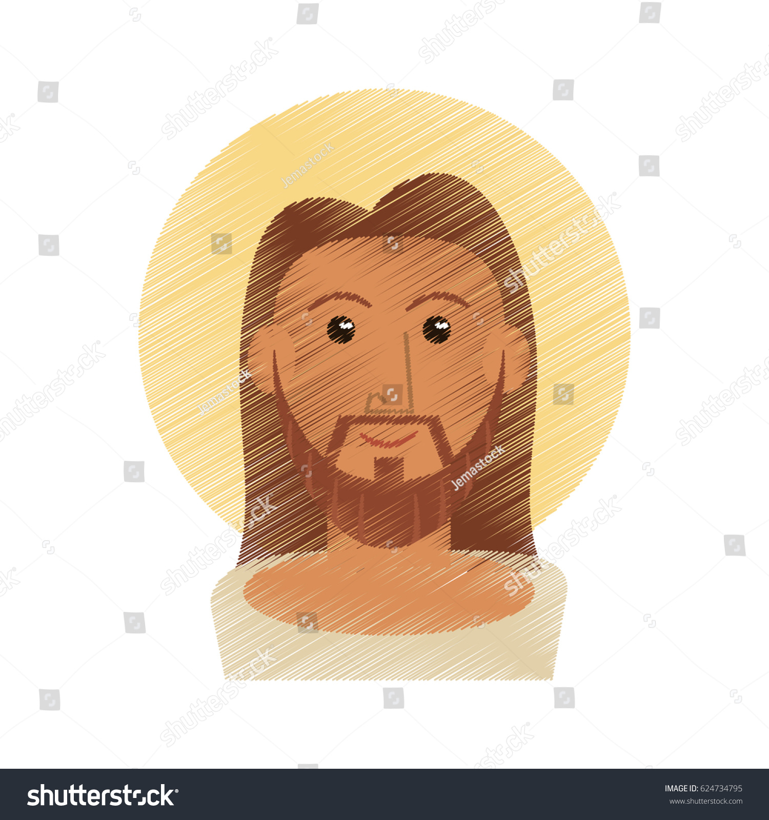 drawing jesus christ portrait image - Royalty Free Stock Vector ...