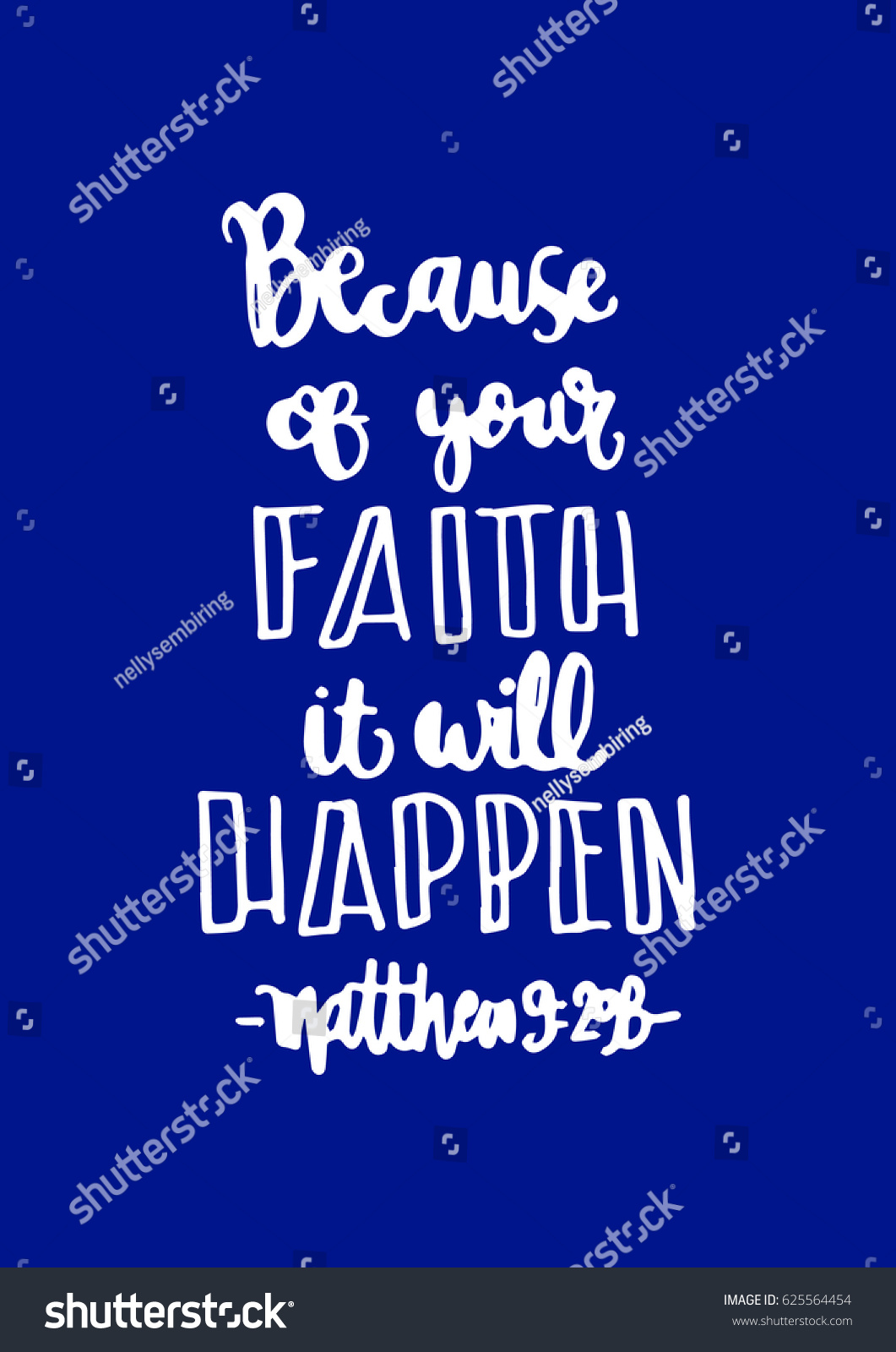 because of your faith, it will happen. quote on - Royalty Free Stock ...