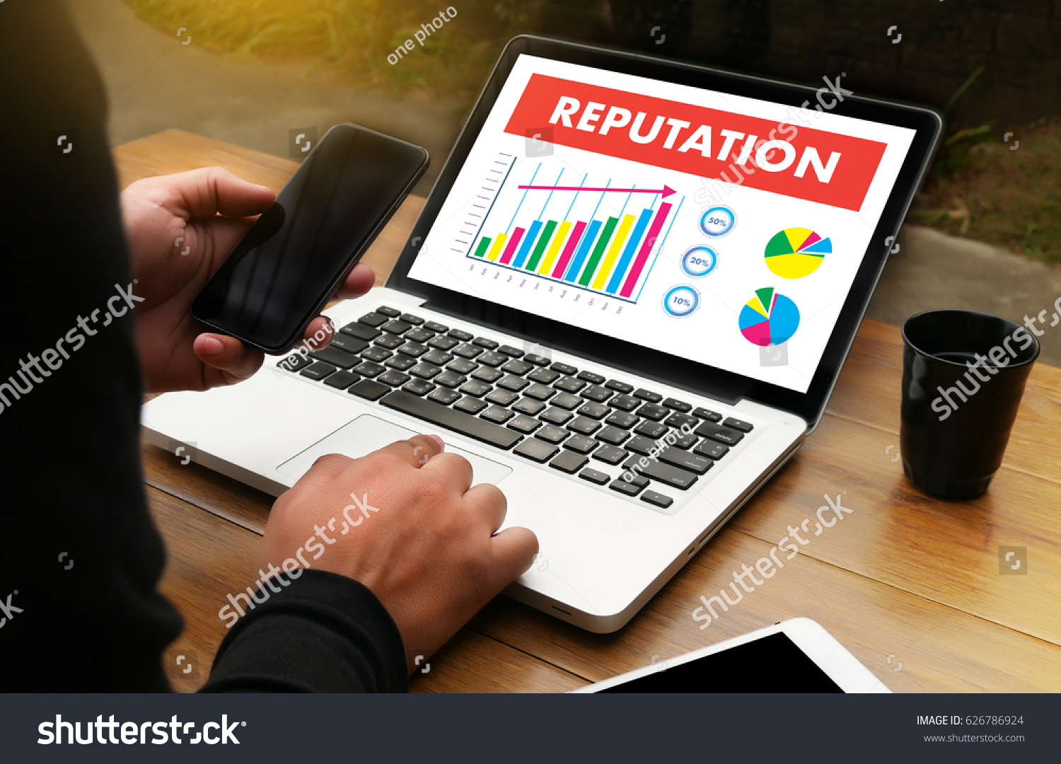 REPUTATION Popular Ranking Honor Reputation management Branding Concept #626786924