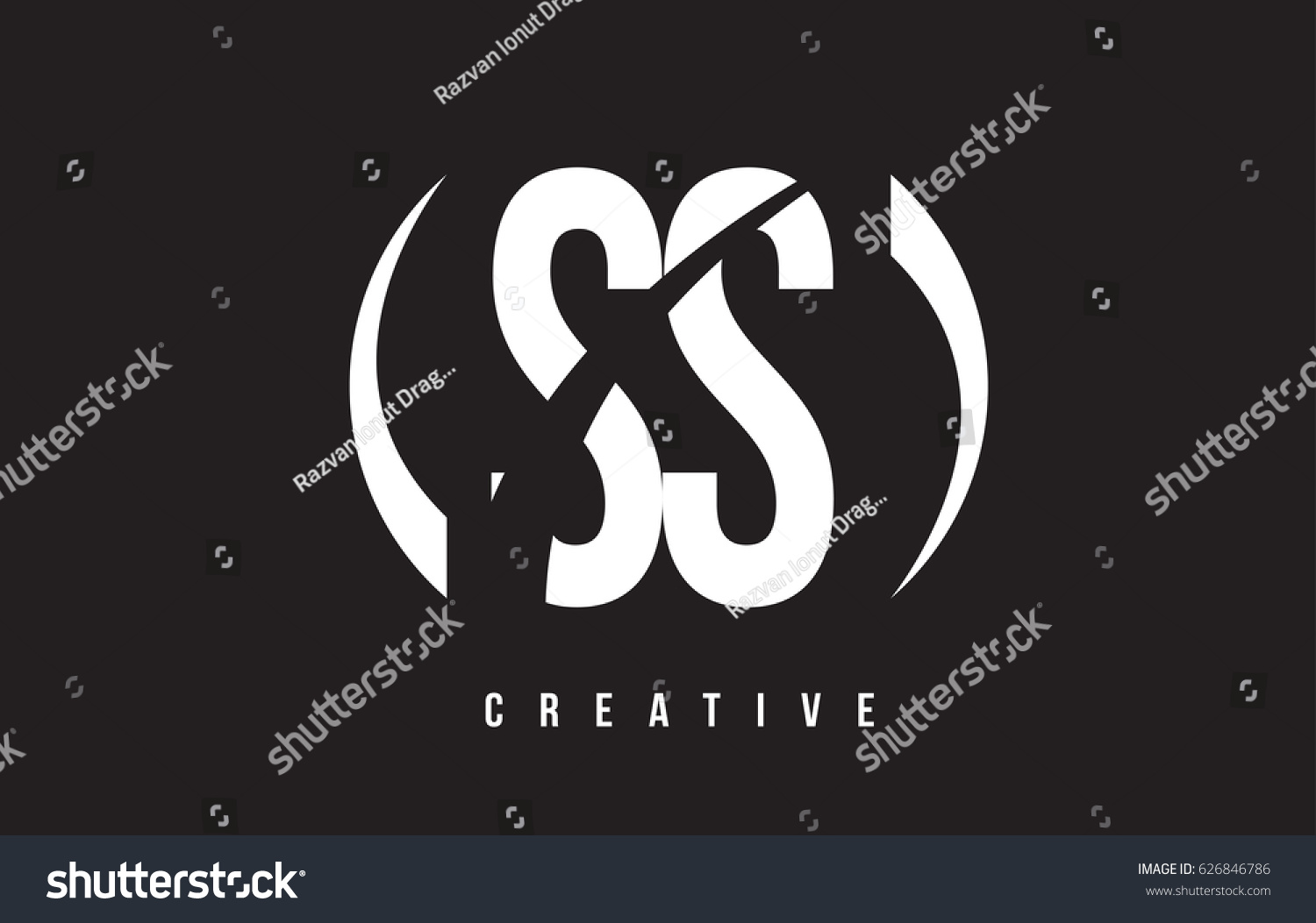 SS S S White Letter Logo Design with White - Royalty Free Stock Vector ...