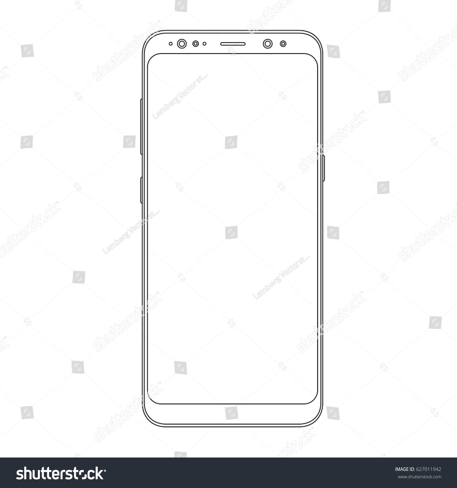 Outline Drawing Modern Smartphone Elegant Thin Royalty Free Stock Vector Avopix Com