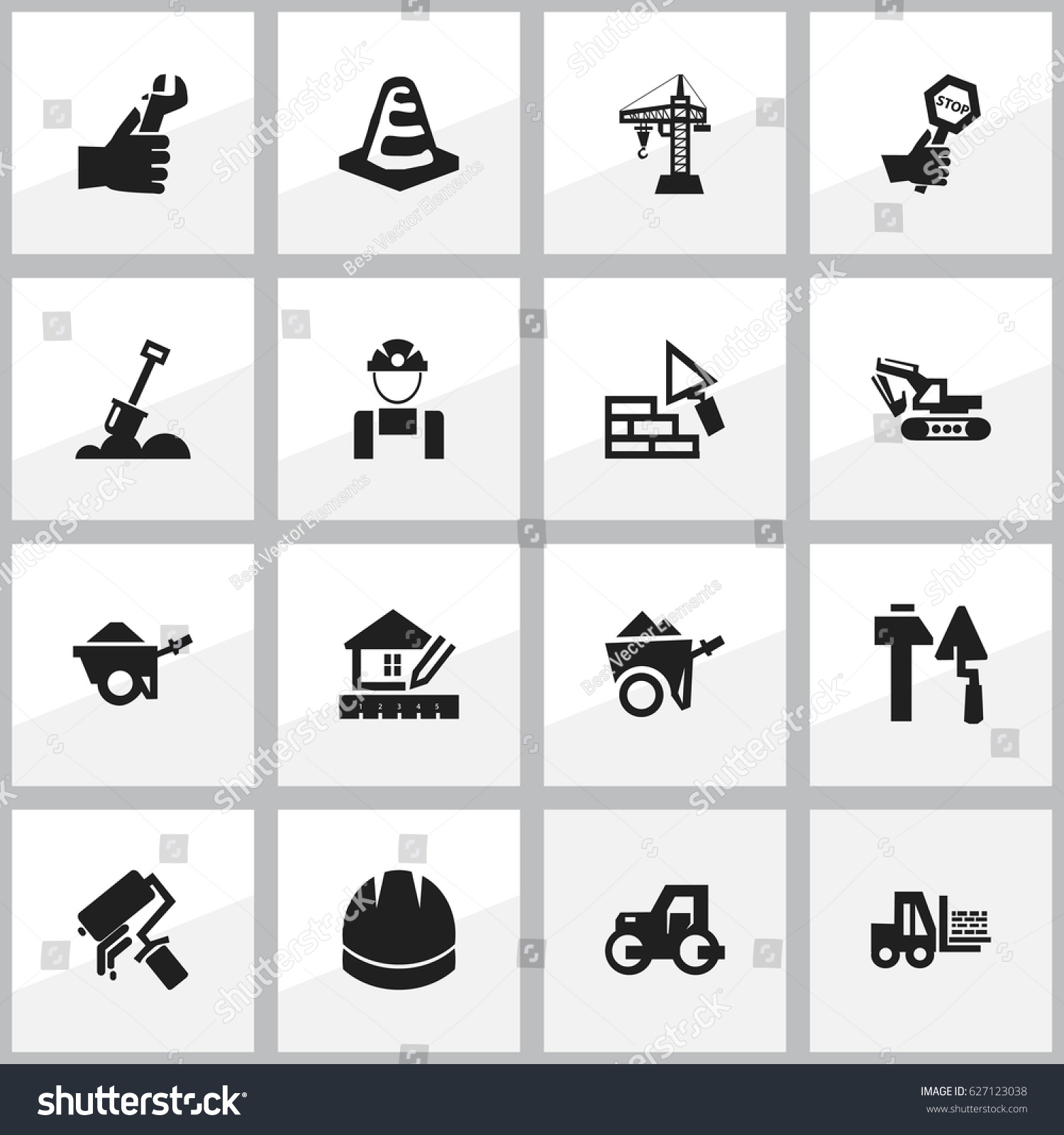 Set Of 16 Editable Building Icons. Includes - Royalty Free Stock Vector ...