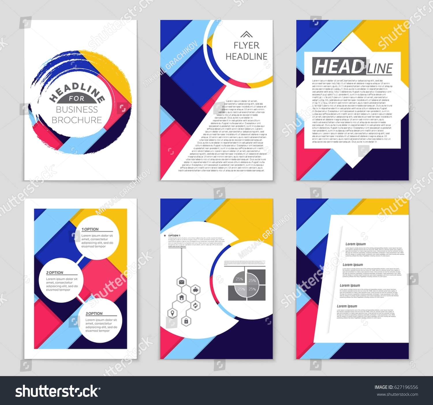 Abstract vector layout background set. For art template design, list, front page, mockup brochure theme style, banner, idea, cover, booklet, print, flyer, book, blank, card, ad, sign, sheet,, a4 #627196556