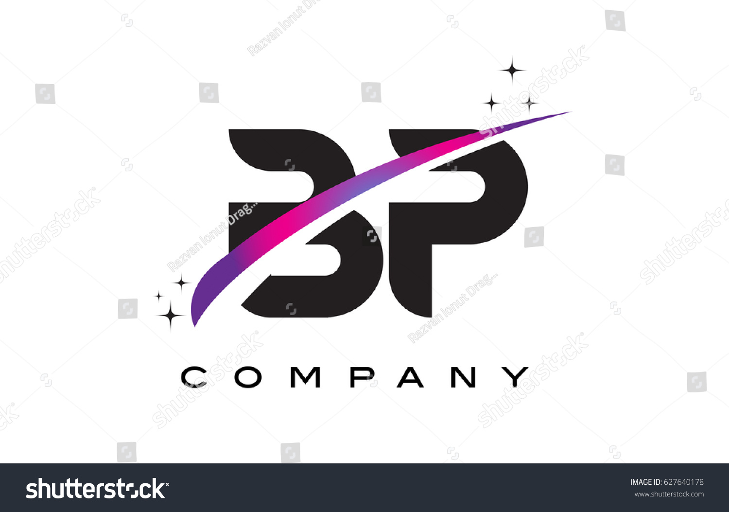 BP B P Black Letter Logo Design With Purple - Royalty Free Stock Vector ...