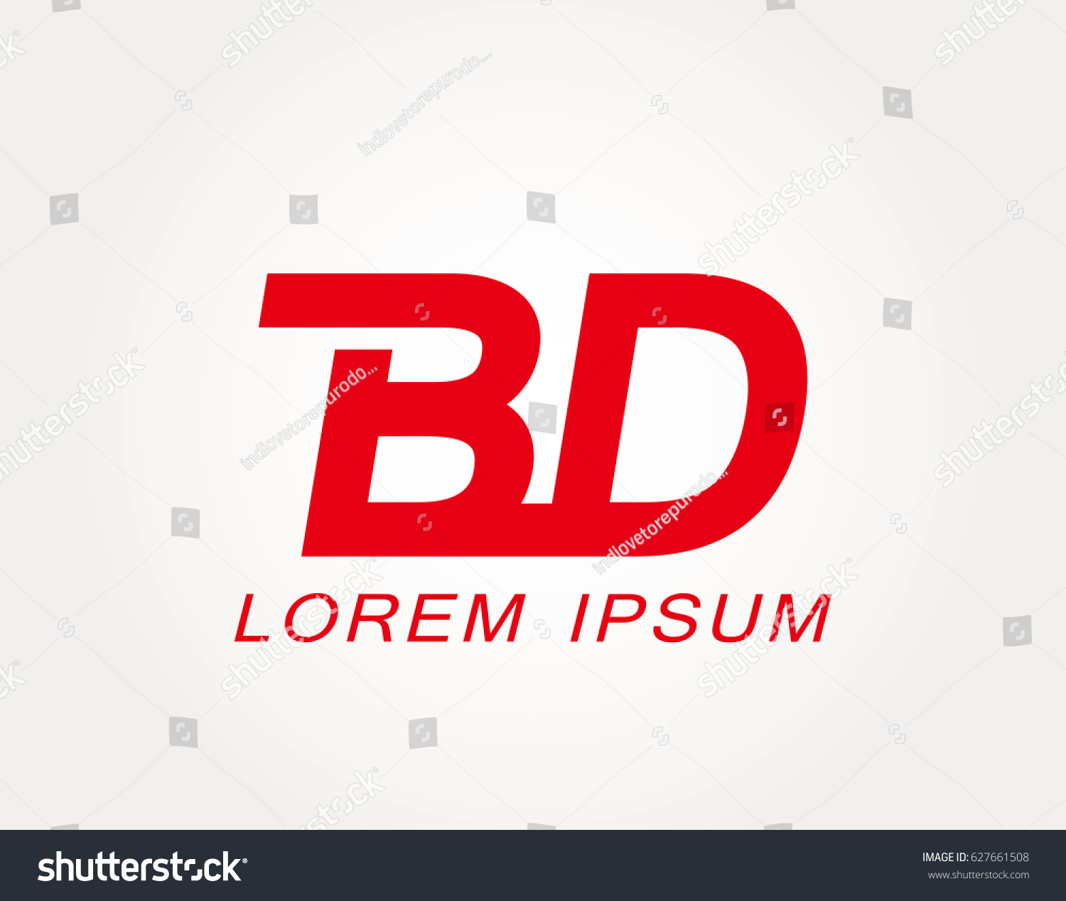 initial letter b and d logo vector. bd red - Royalty Free Stock Vector ...