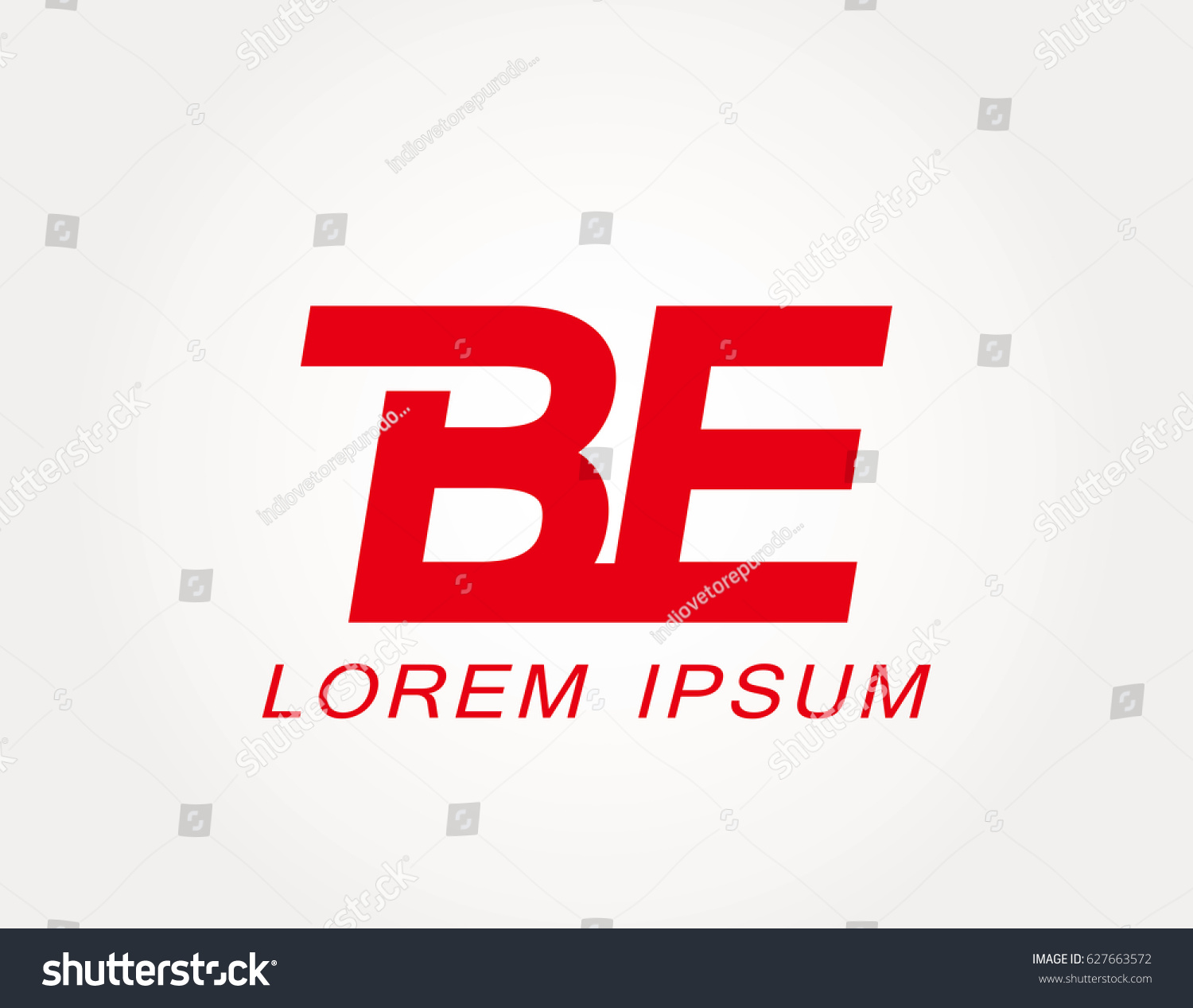 initial letter b and e logo vector. be red Royalty Free Stock Vector