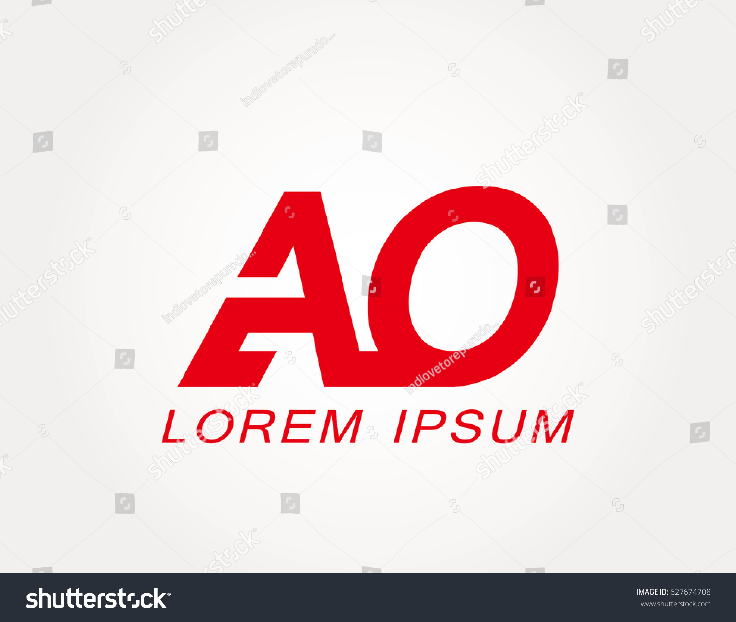 initial letter a and o logo vector. ao red - Royalty Free Stock Vector ...