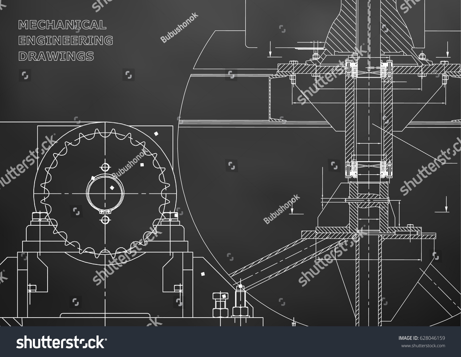 Blueprints. Mechanical construction. Engineering - Royalty Free Stock ...