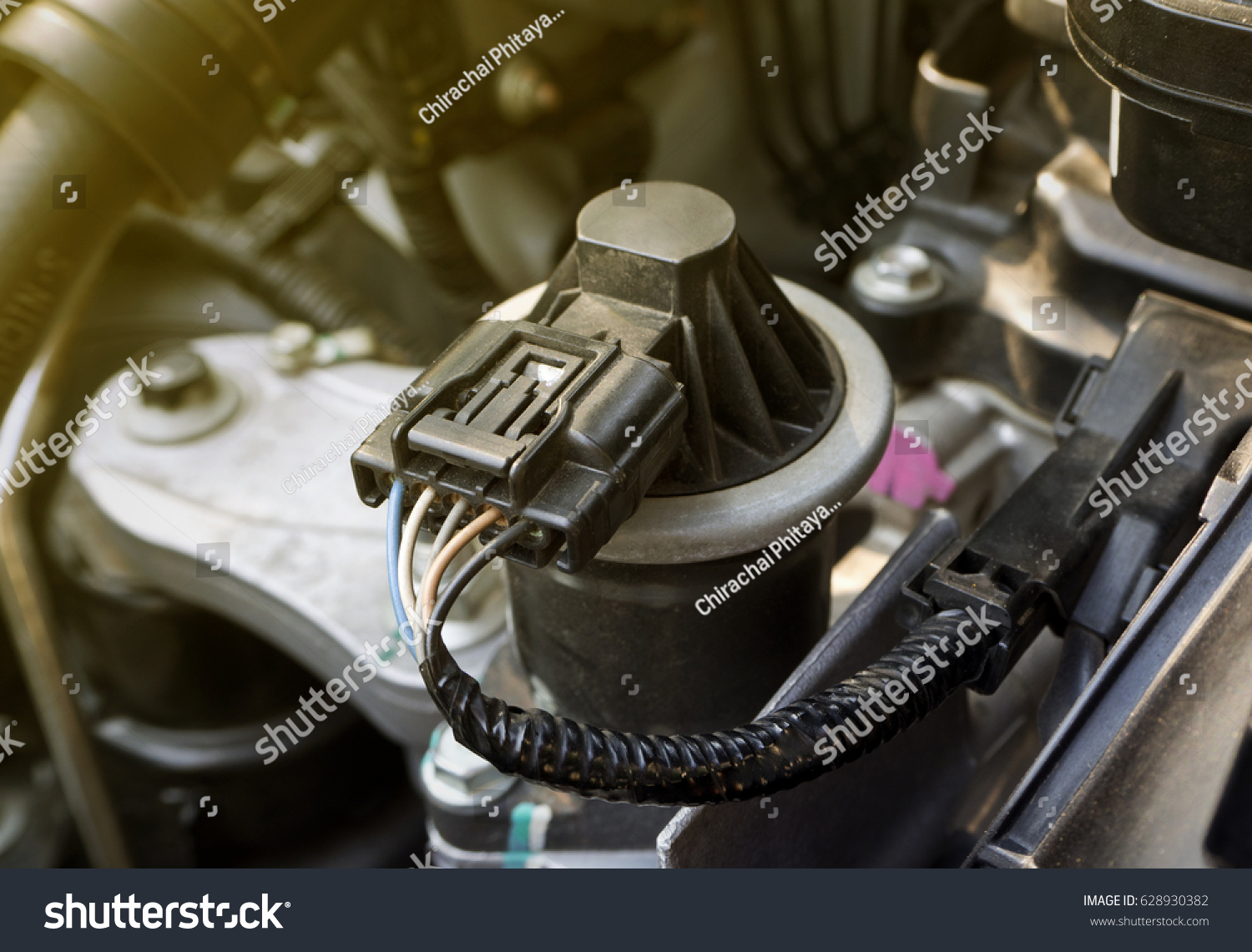 Close up of Car/Automobiles electronic EGR valves #628930382