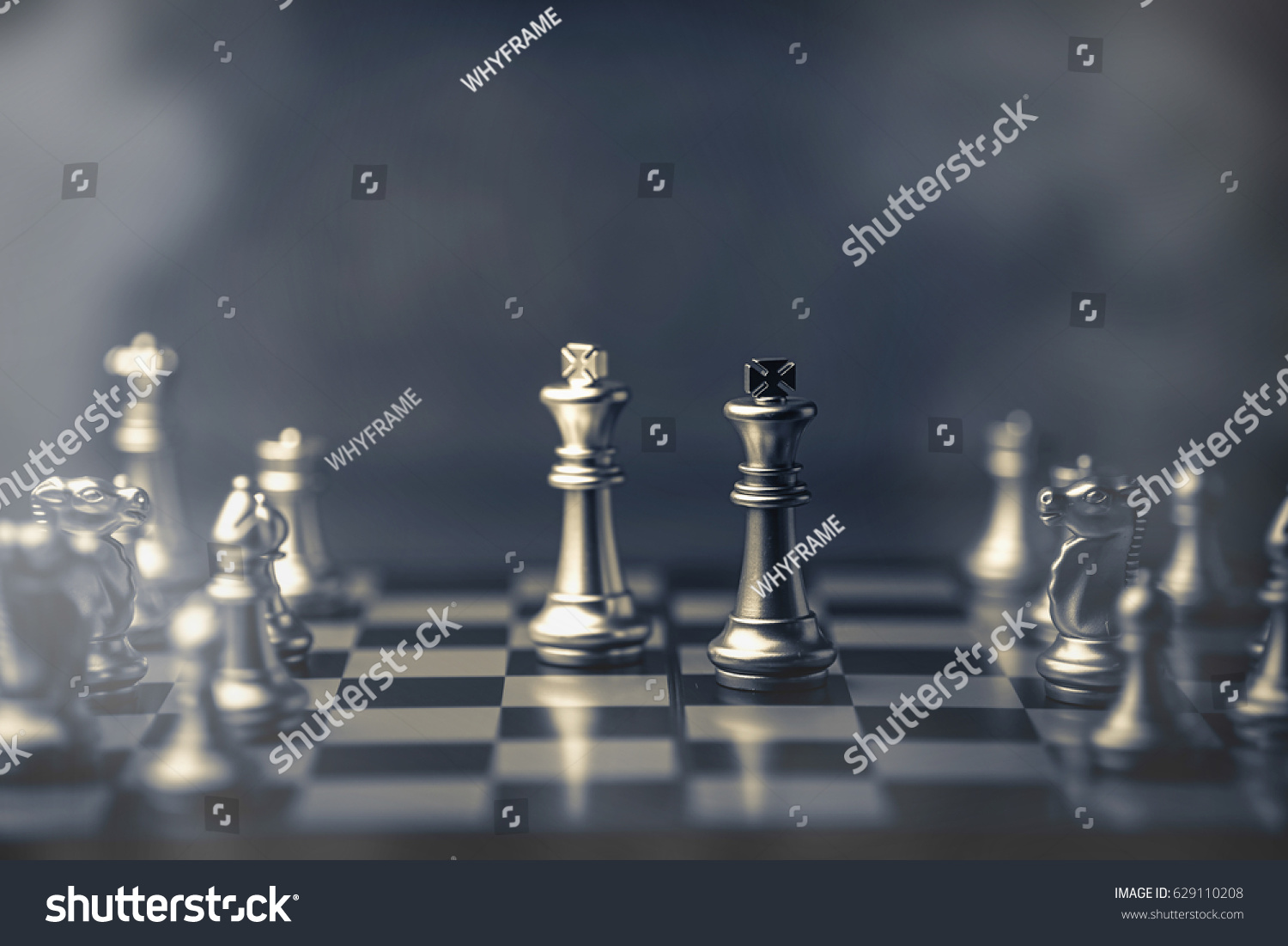 chess board game concept of business ideas and competition and strategy with fog or smoke effect #629110208