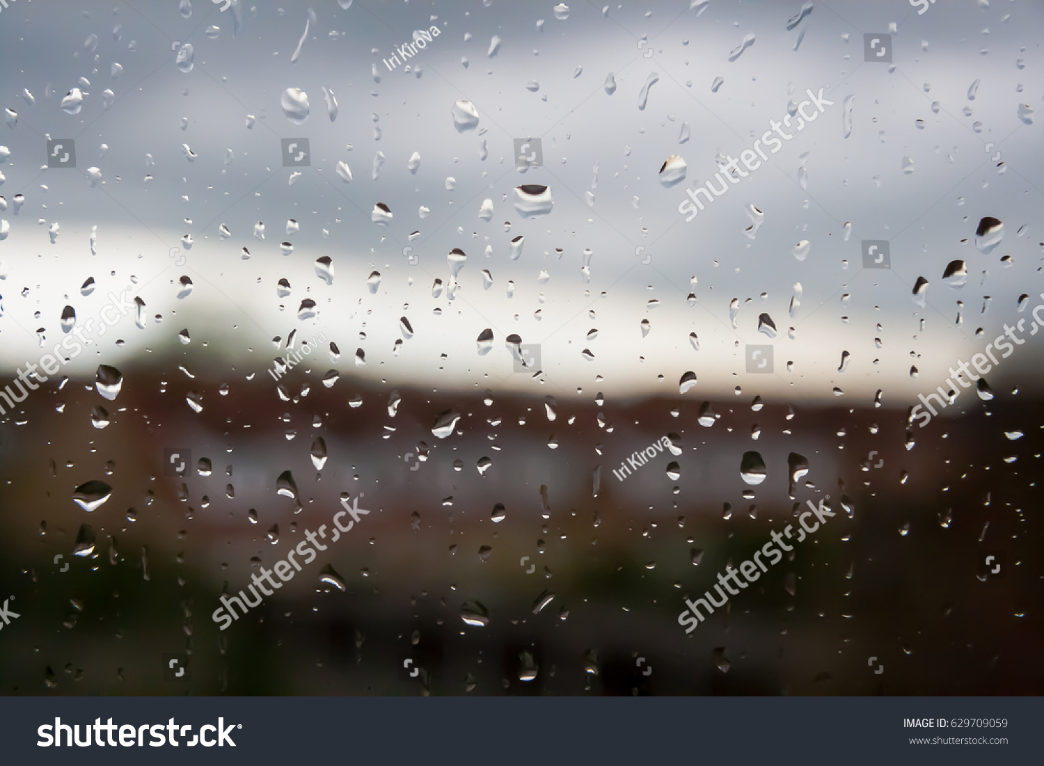 Raindrops against the window #629709059