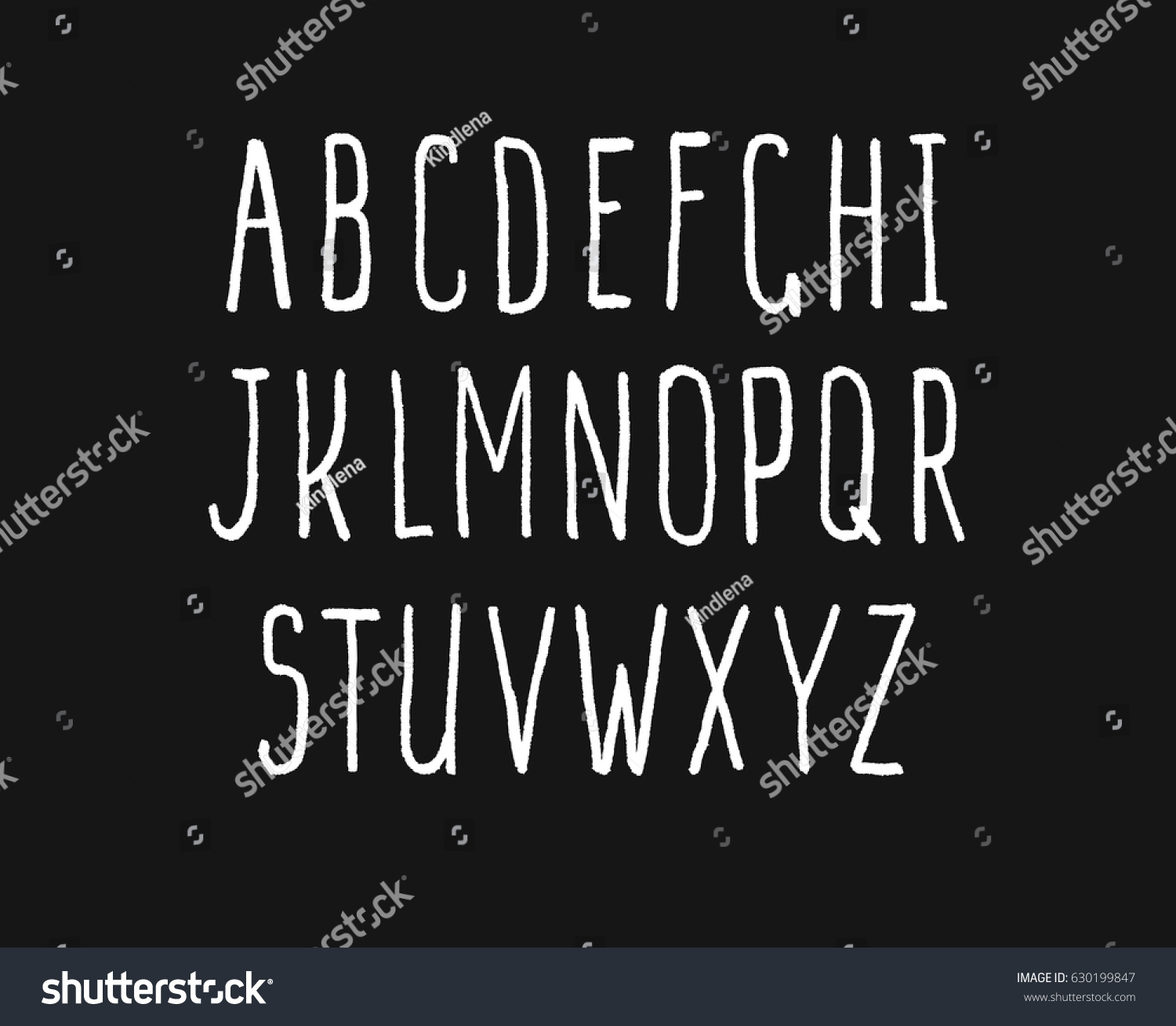 Handwritten Lettering Font Aphabet Vector Royalty Free Stock Vector 630199847 3643