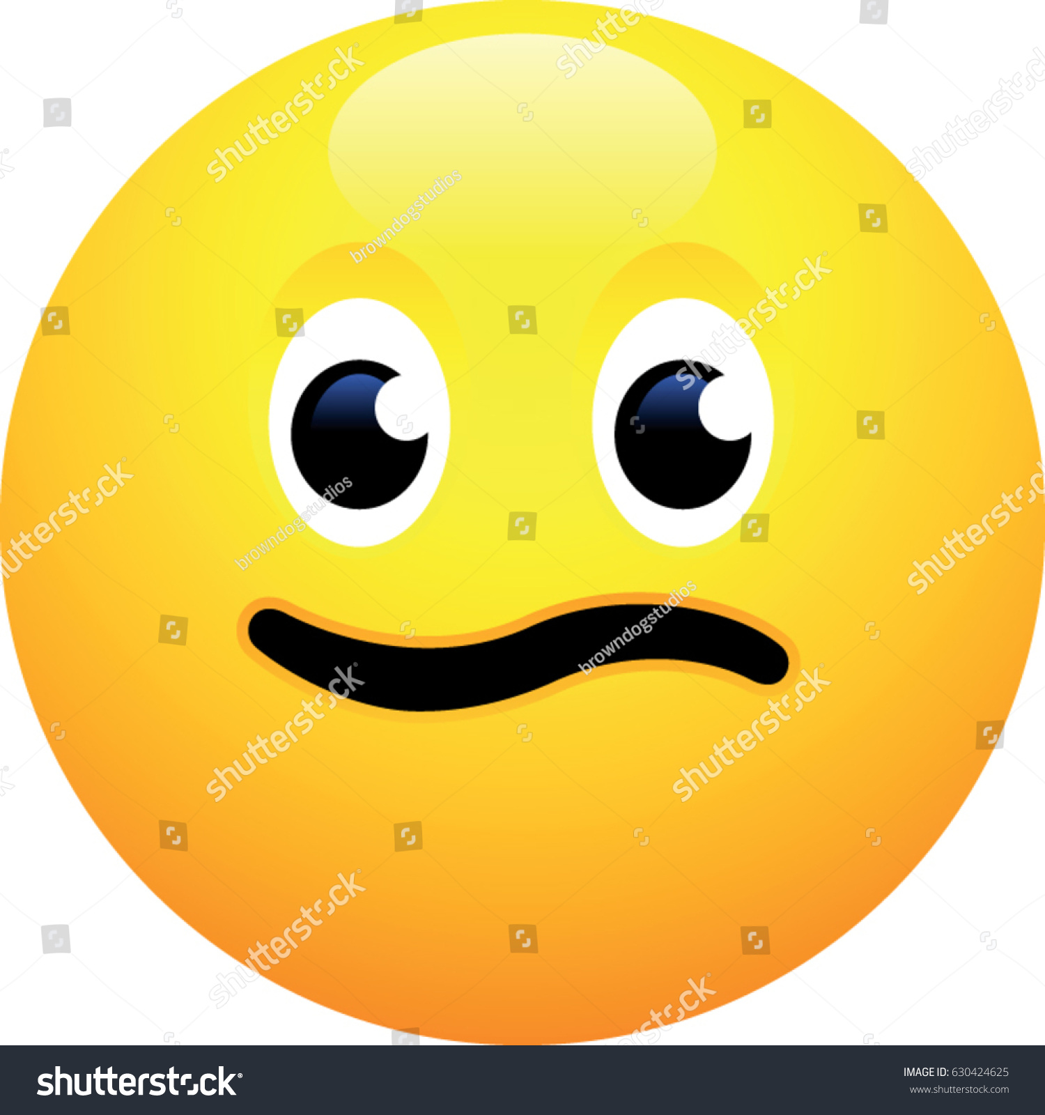 Slightly Confused Face Emoji - Royalty Free Stock Vector 630424625 ...