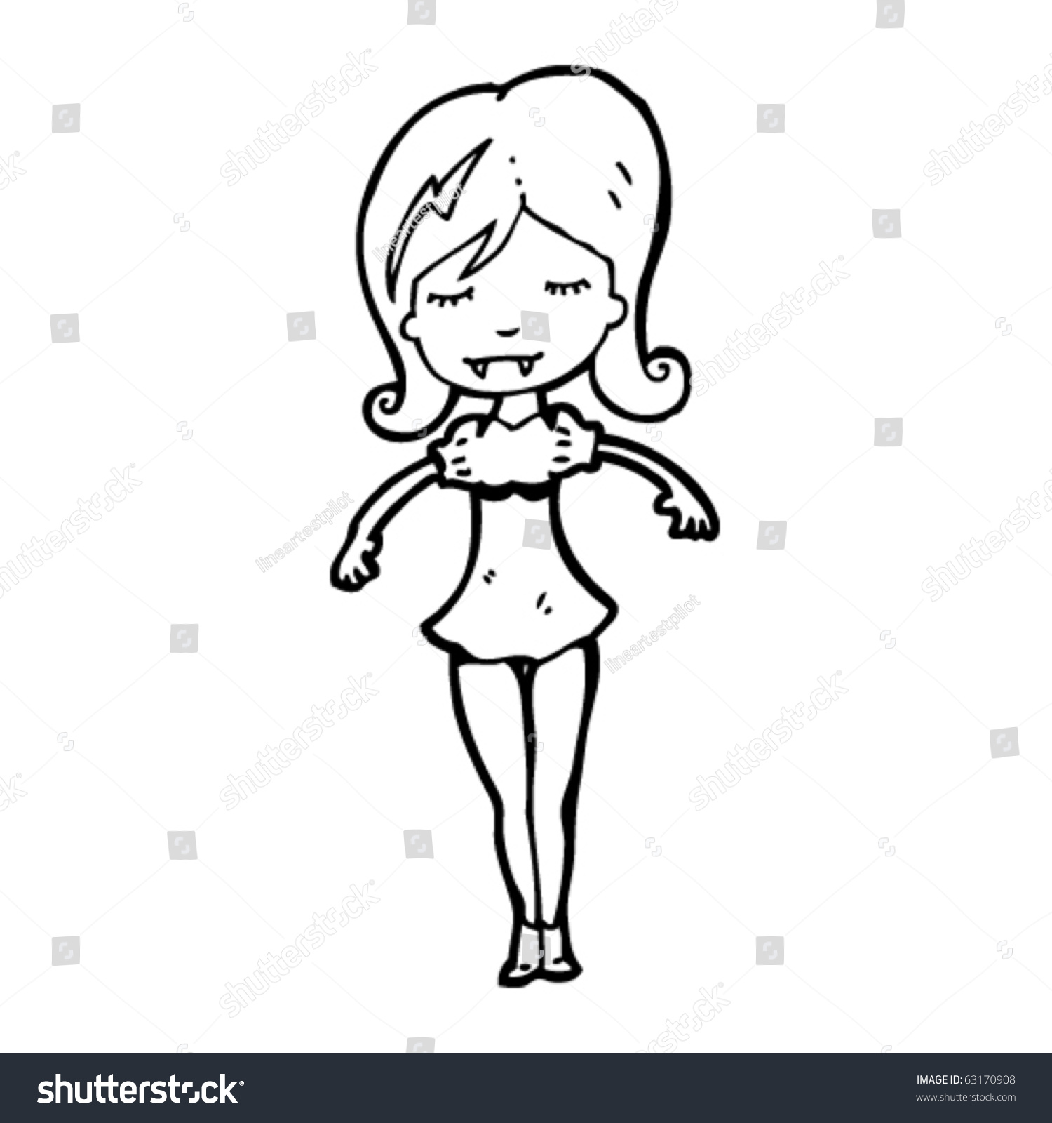 Vampire Girl Cartoon Royalty Free Stock Vector 63170908