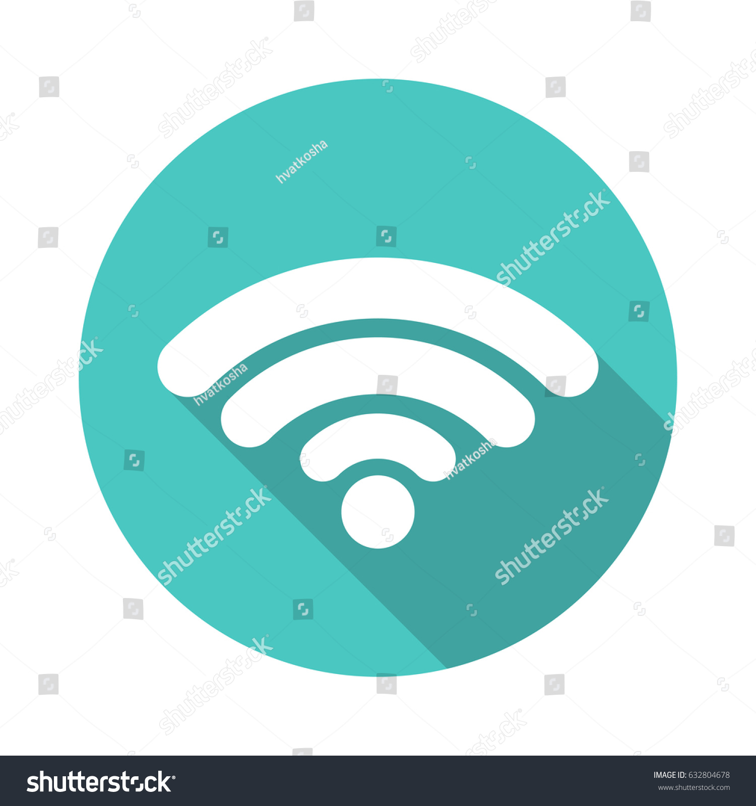 Wi Fi Icon Flat Design Royalty Free Stock Vector 632804678