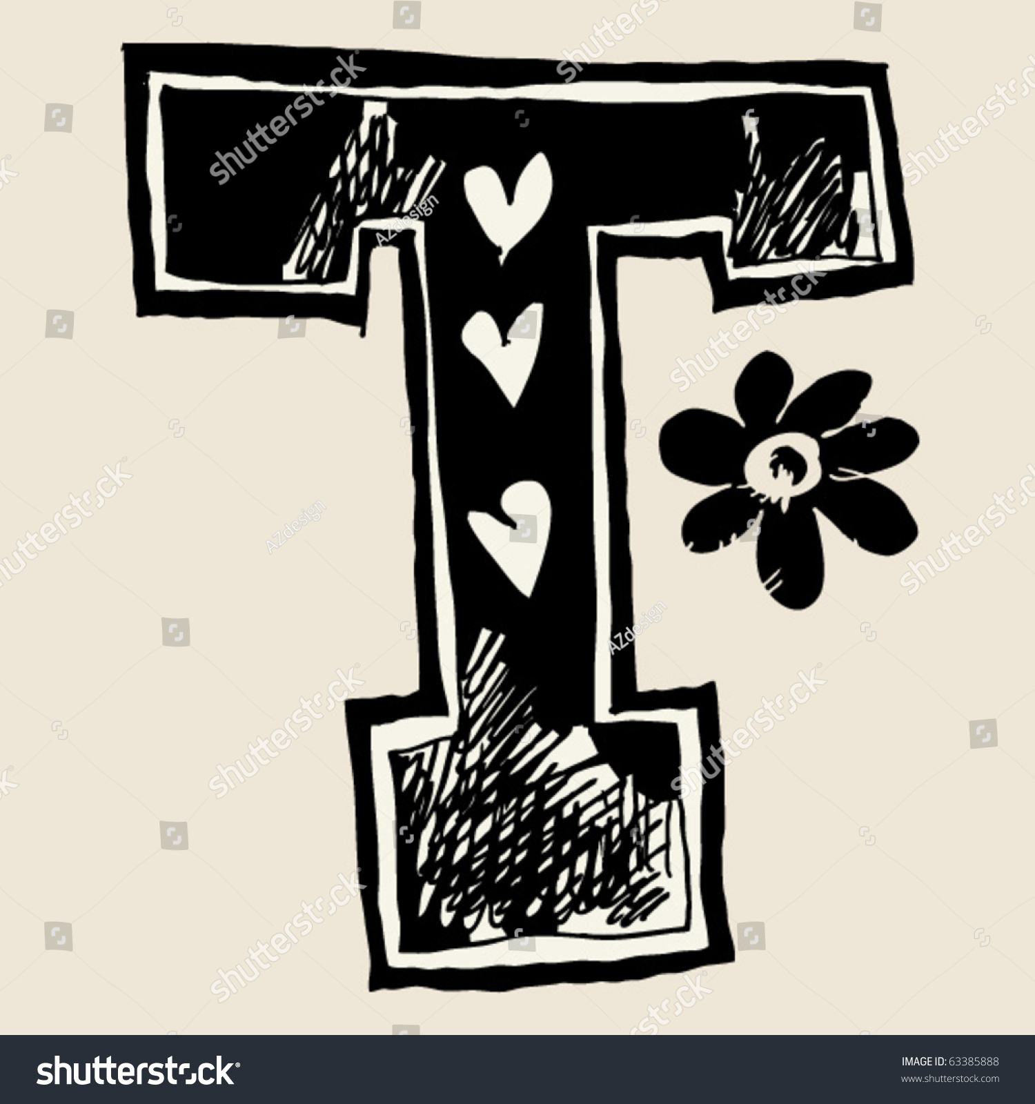 Royalty Free Charcoal Alphabet Doodle T 63385888 Stock Photo