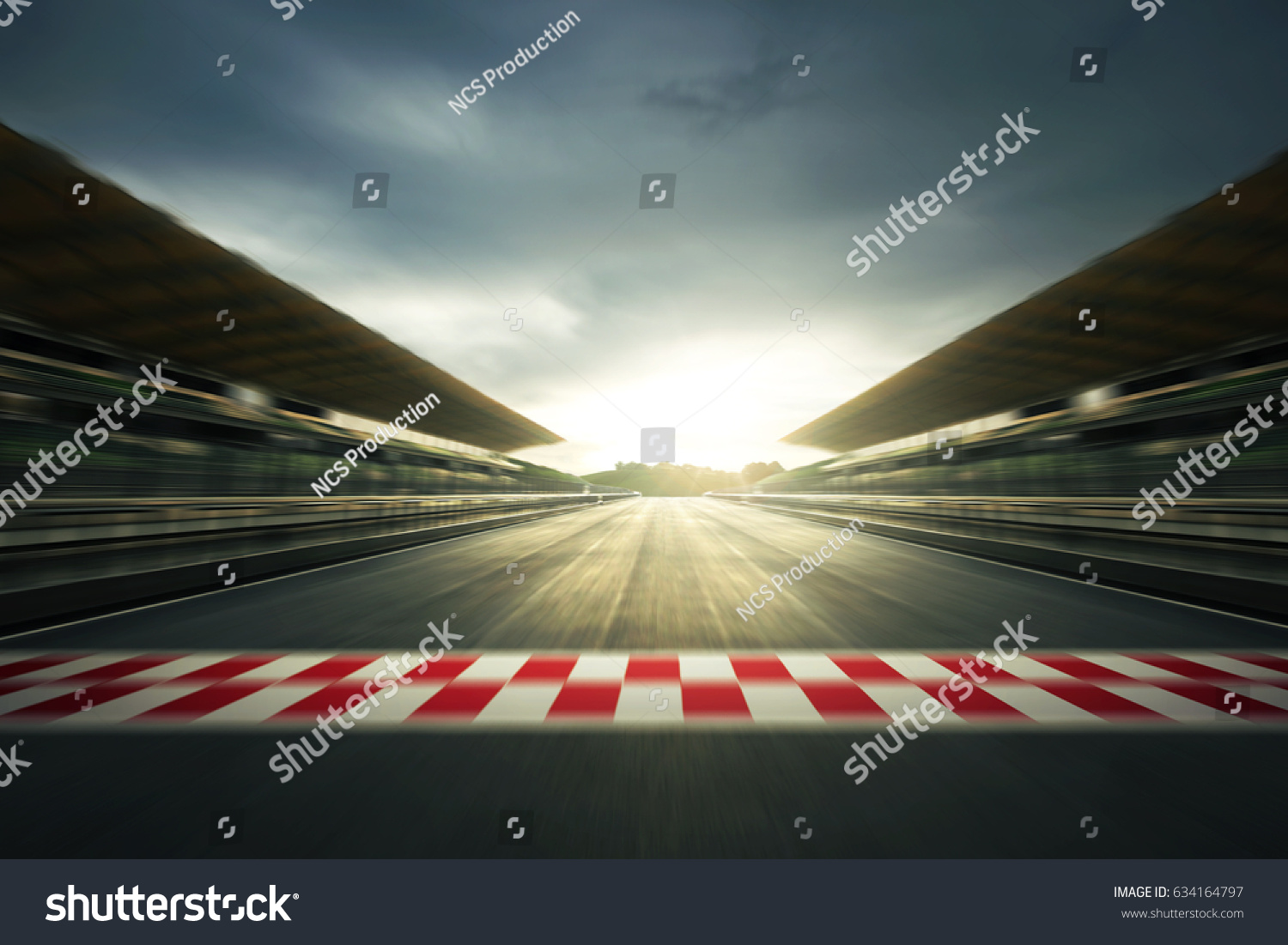 F1 evening circuit motion blur road #634164797