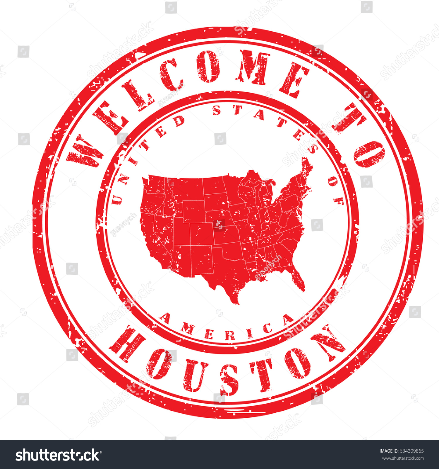 Rubber Stamp "welcome To Houston, United States - Royalty Free Stock ...