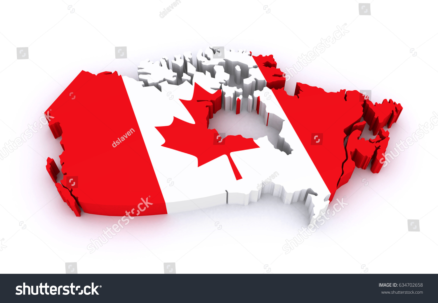 map of Canada (3d rendering) - Royalty Free Stock Photo 634702658 ...