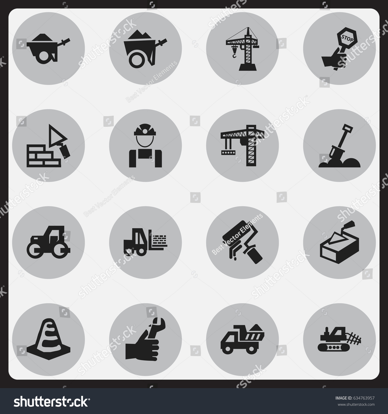 Set Of 16 Editable Construction Icons. Includes - Royalty Free Stock ...