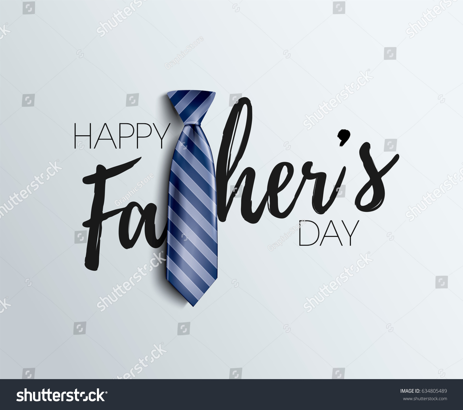 Happy Father’s Day Calligraphy greeting card. Vector illustration. #634805489