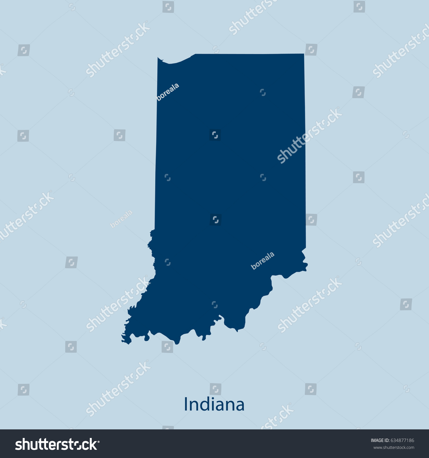 map of Indiana - Royalty Free Stock Vector 634877186 - Avopix.com