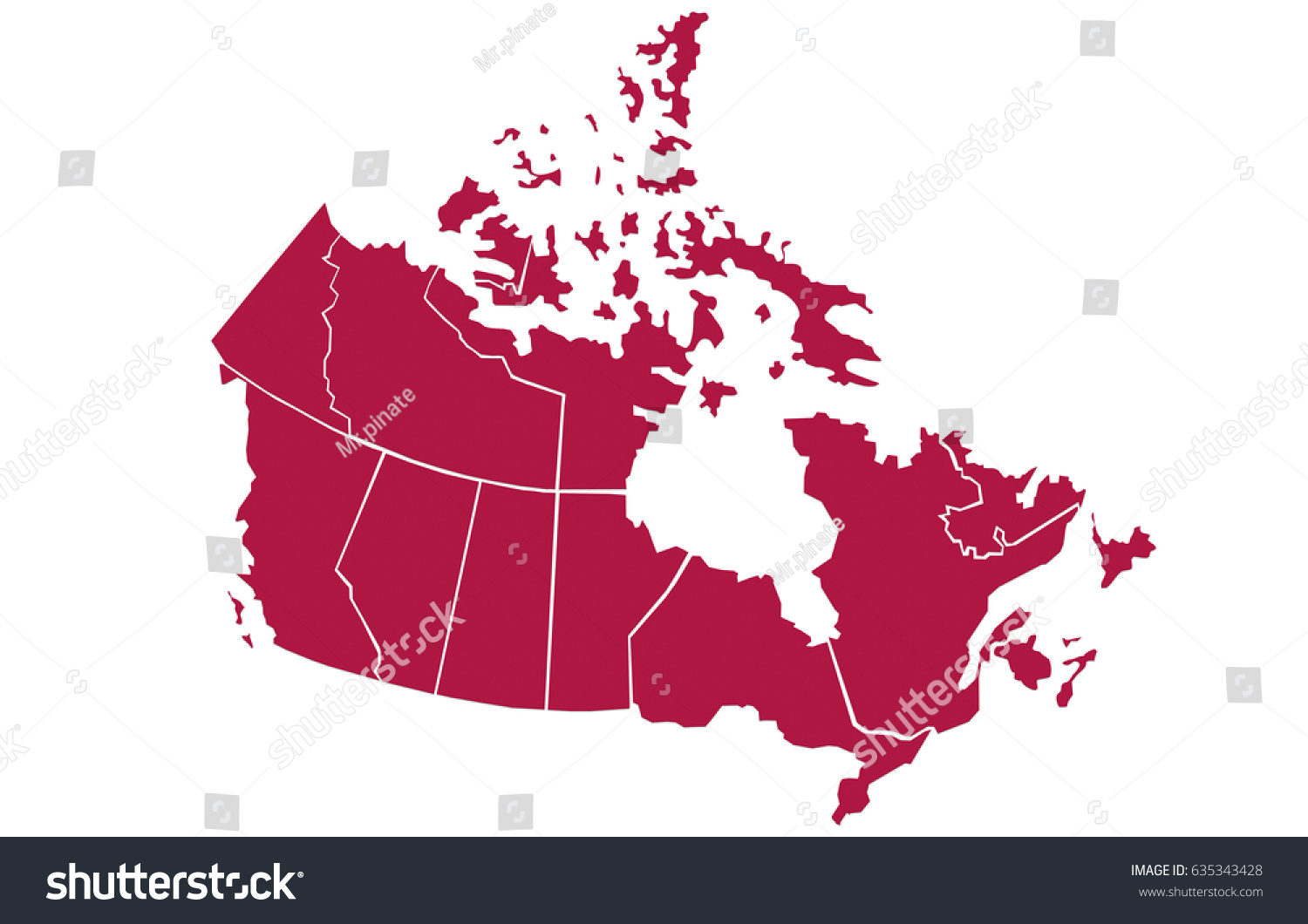 Canada Map - Royalty Free Stock Photo 635343428 - Avopix.com