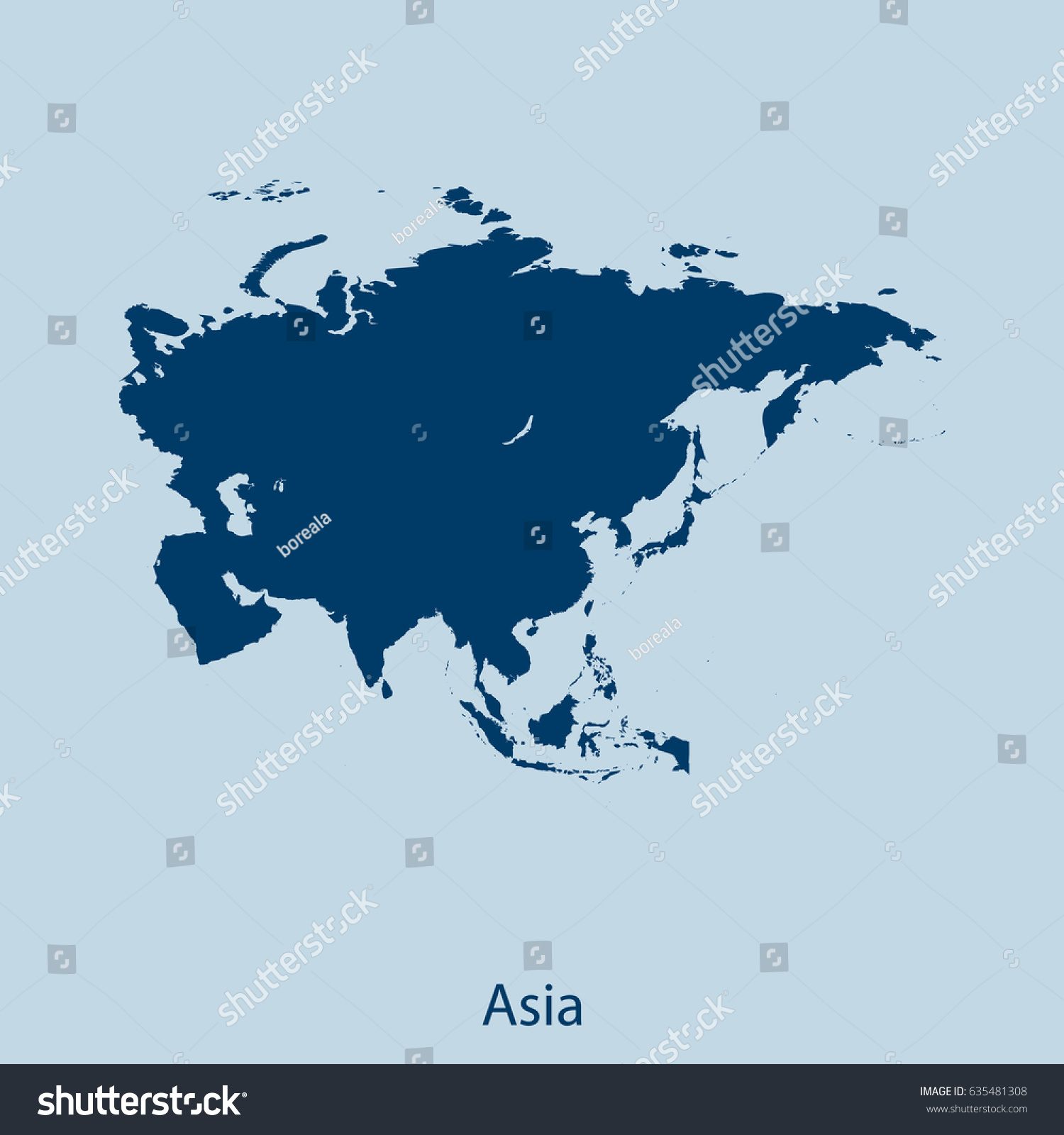 map of Asia - Royalty Free Stock Vector 635481308 - Avopix.com