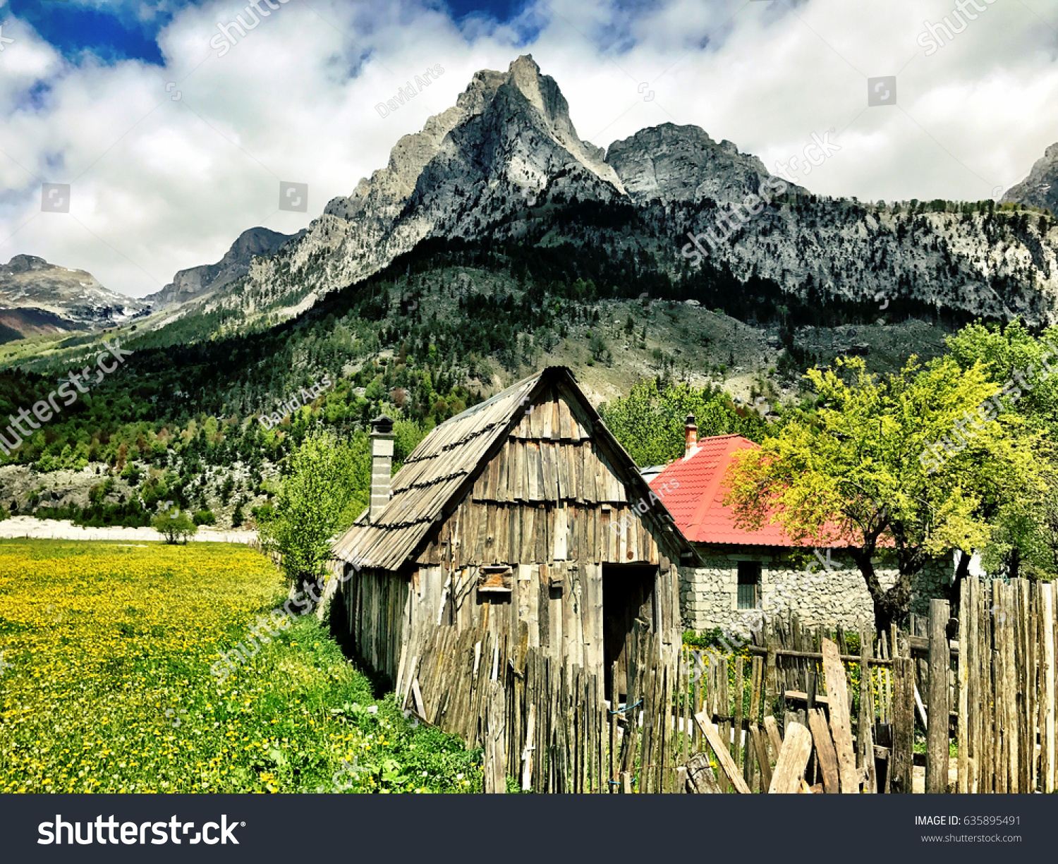 Wonderful Mountain landscape in Valbona Albania #635895491