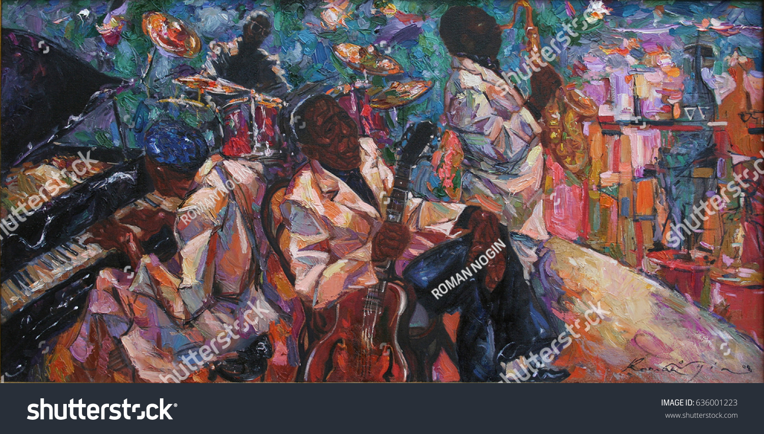  jazz club, oil painting, artist Roman Nogin, series "Sounds of Jazz." ,looking for partnerships with artdillers sale original - contact facebook
 #636001223
