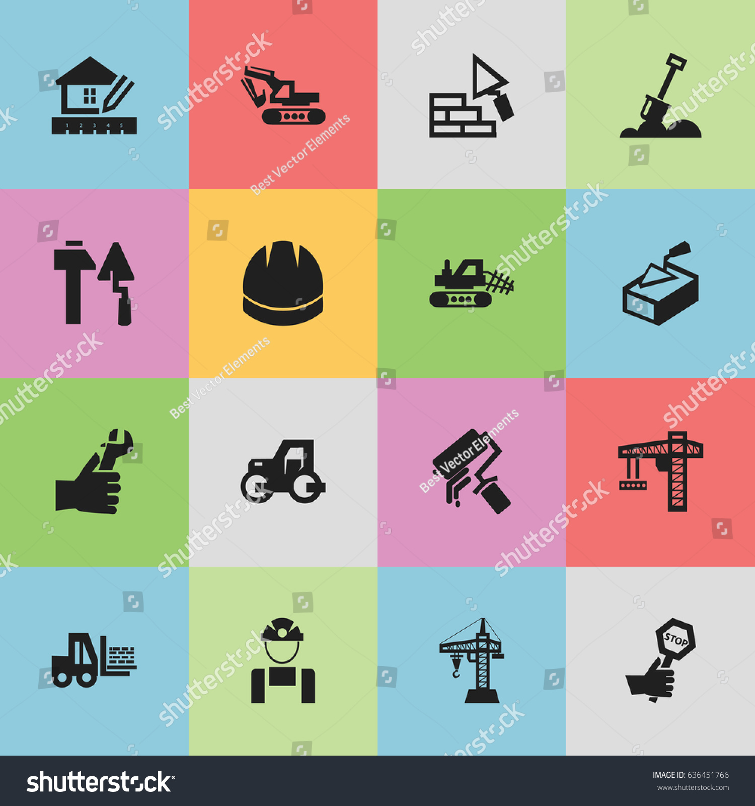 Set Of 16 Editable Structure Icons. Includes - Royalty Free Stock ...