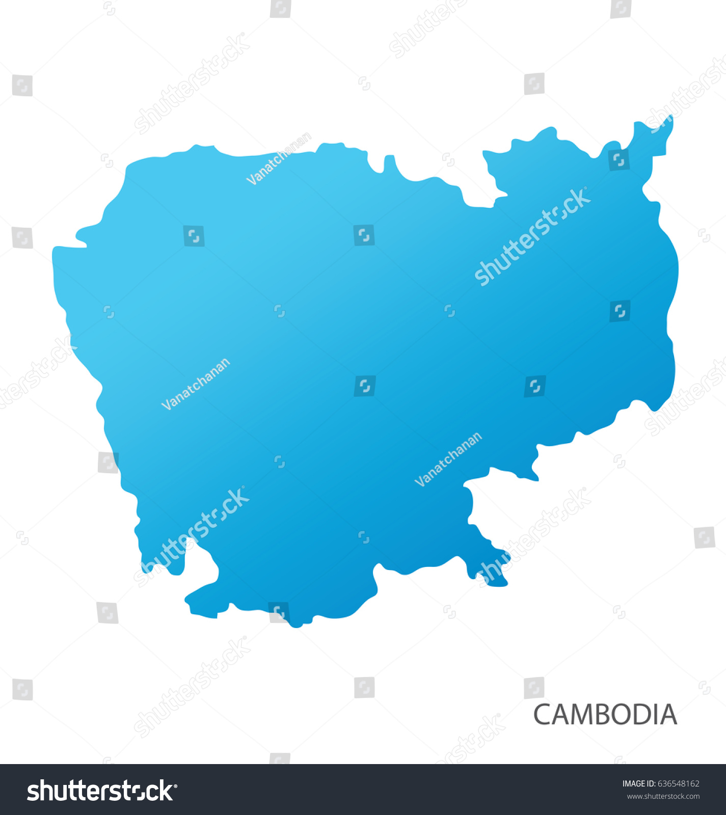 Map of Cambodia - Royalty Free Stock Vector 636548162 - Avopix.com