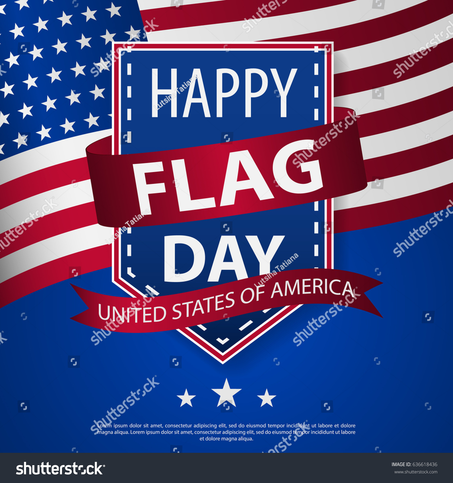 Happy Flag Day background template. Vector Royalty Free Stock Vector