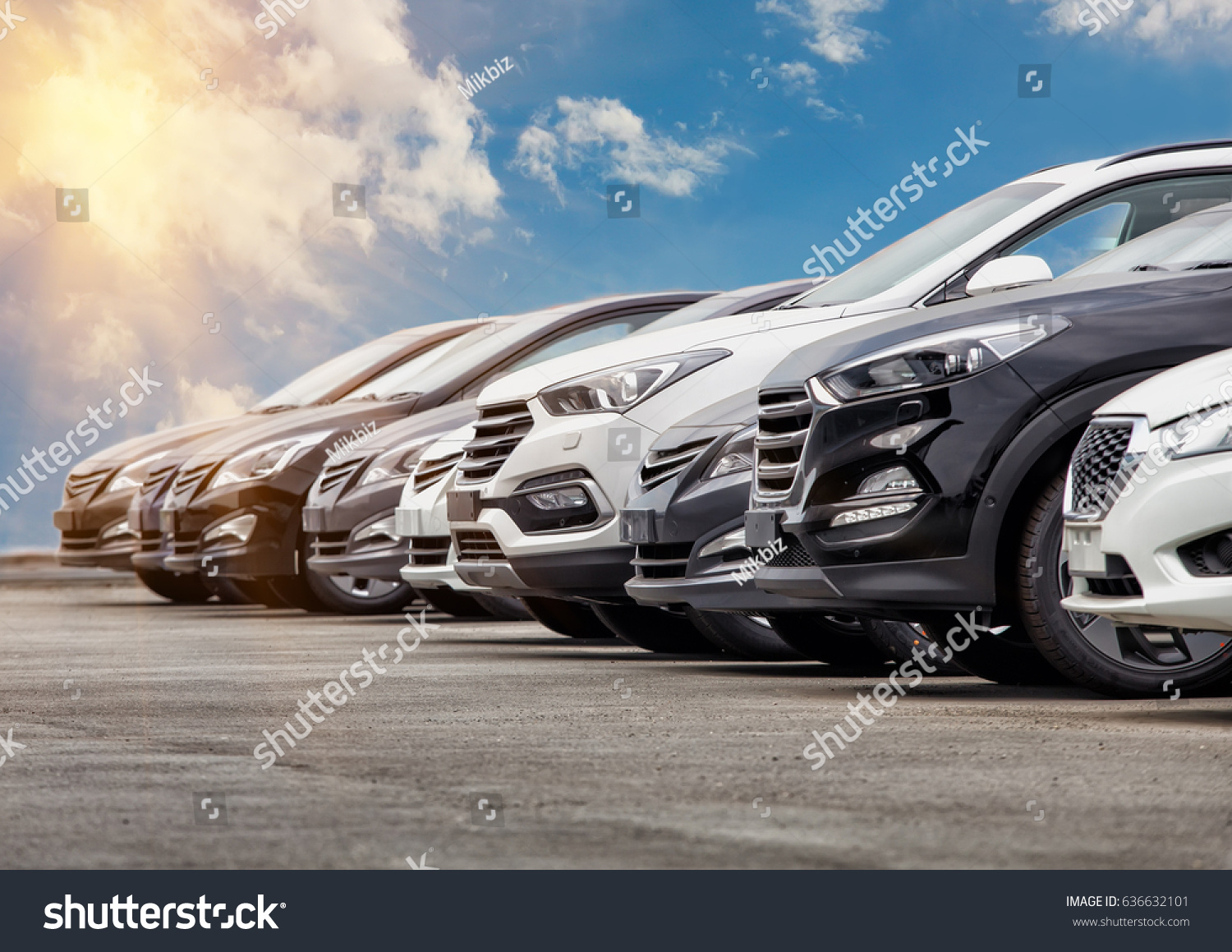 Cars For Sale Stock Lot Row. Car Dealer Inventory #636632101